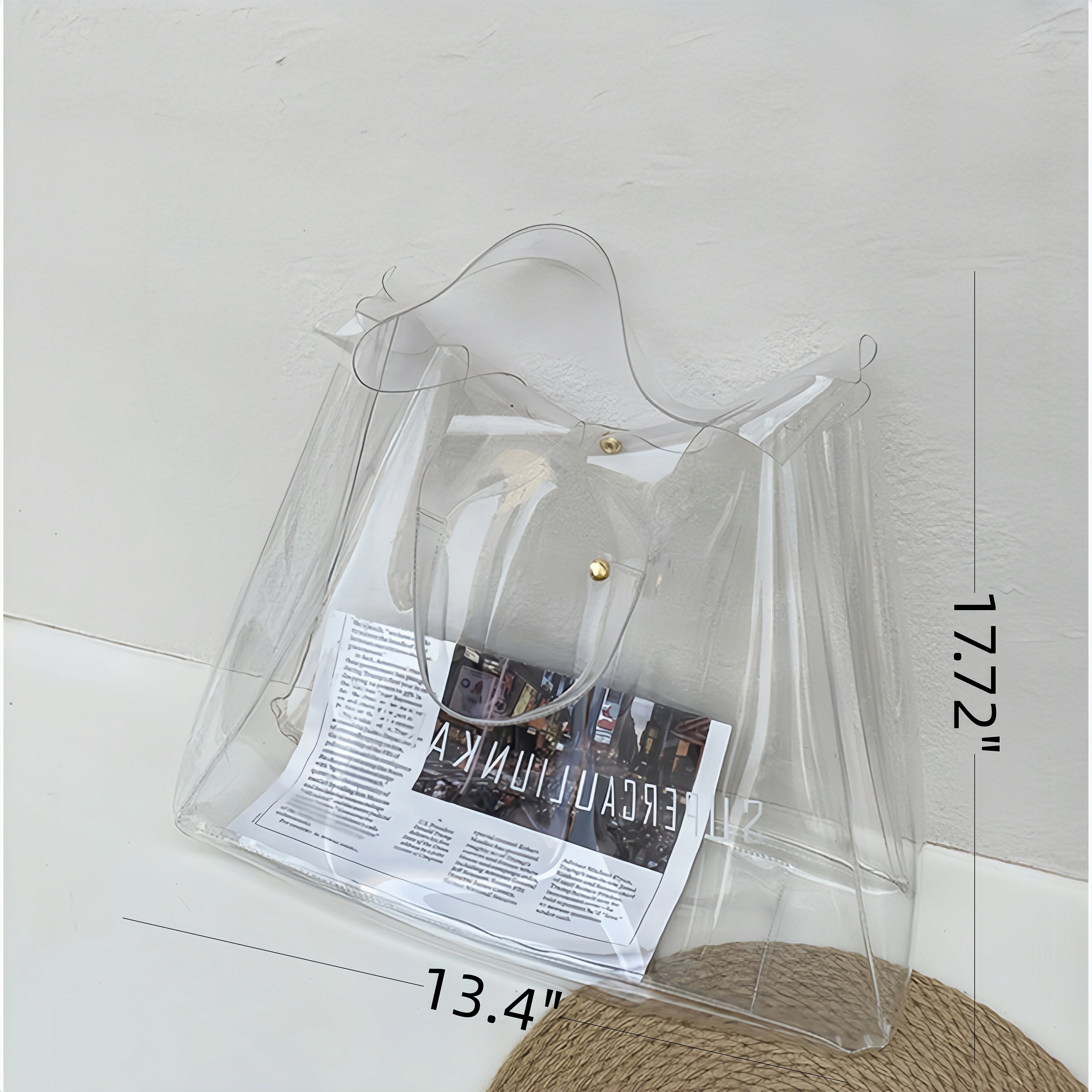 Pvc Transparent Large - Capacity Vest - Style Single - Shoulder Shopping Bag