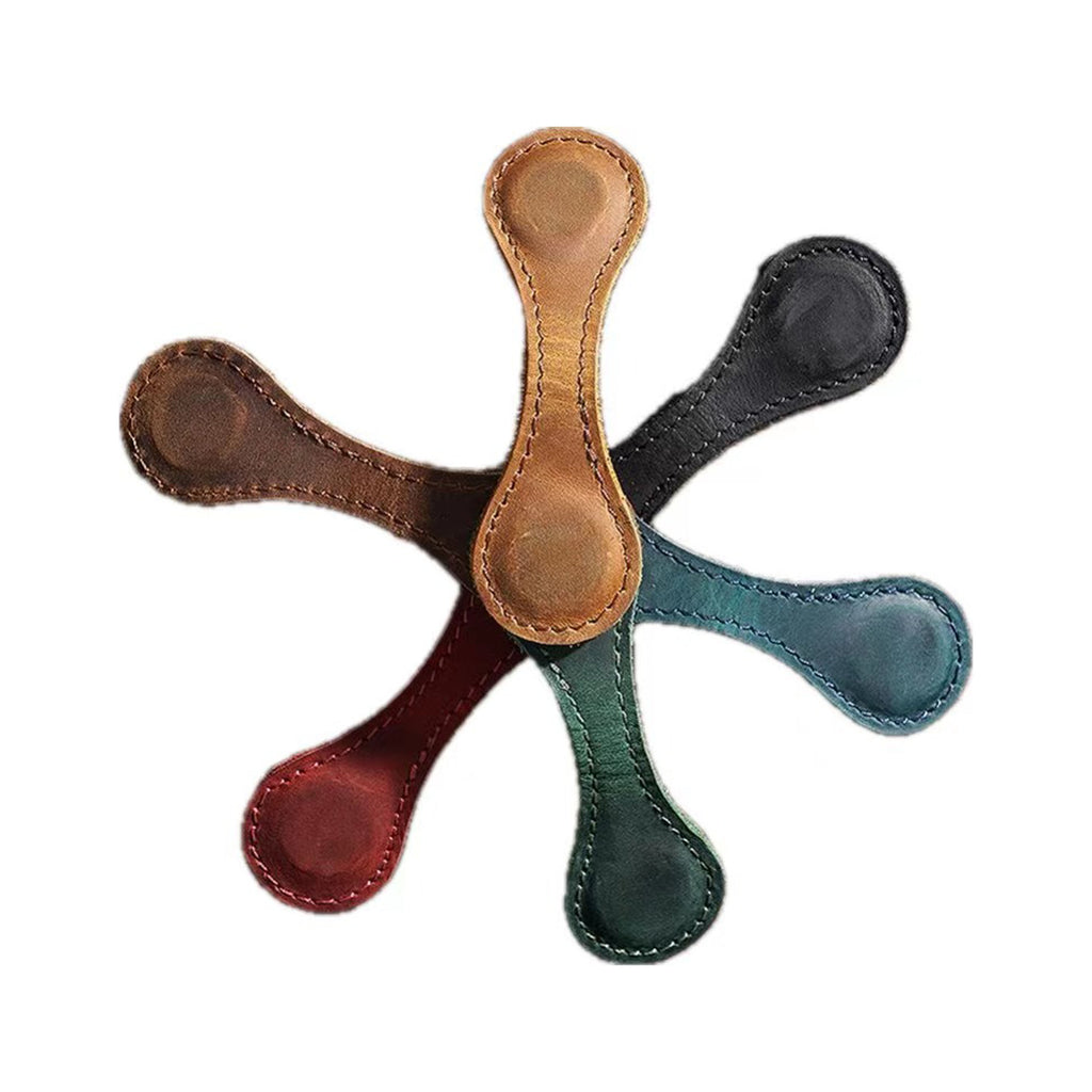 Leather Magnetic Buckle Bookmark