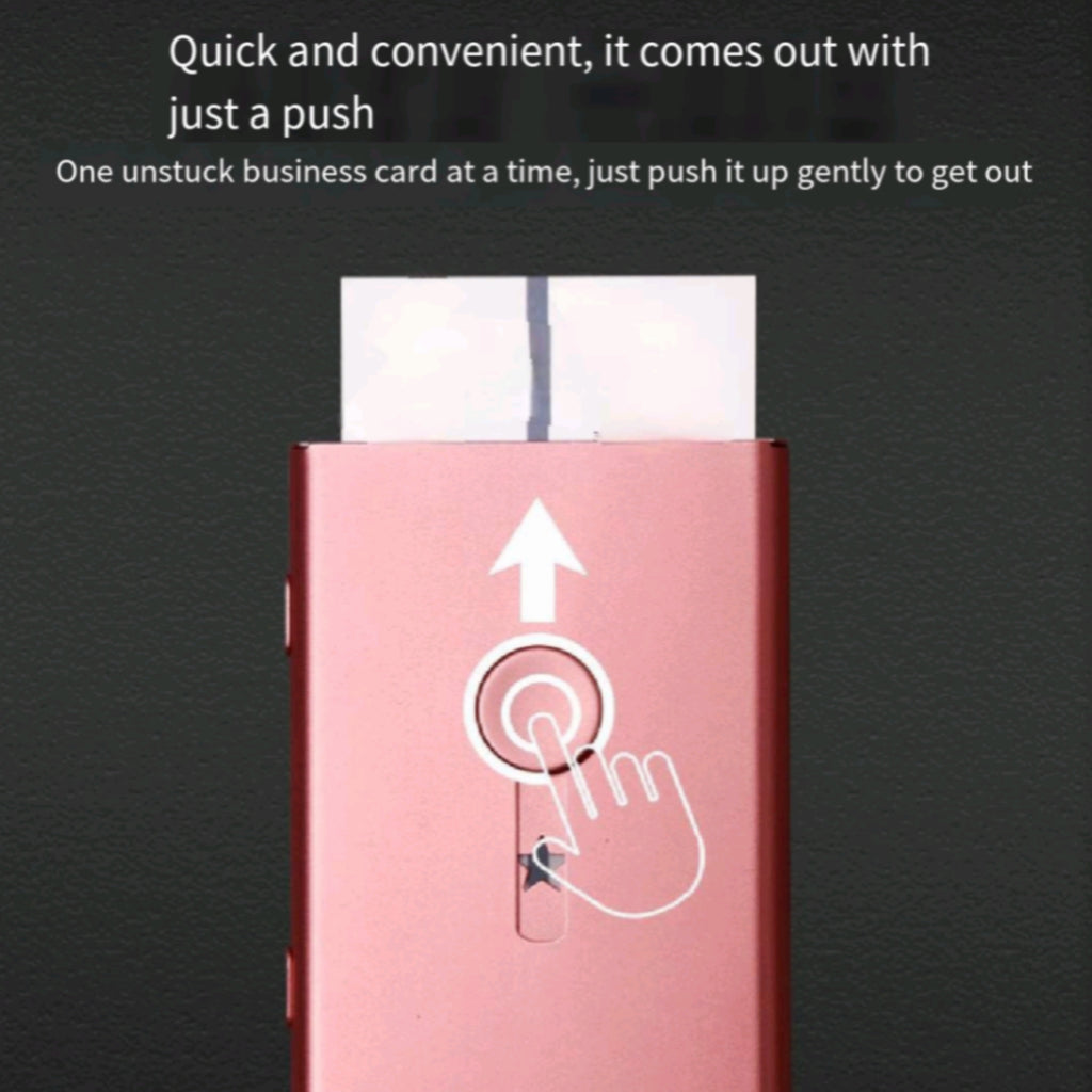 Portable Push Release Metal Business Card Holder