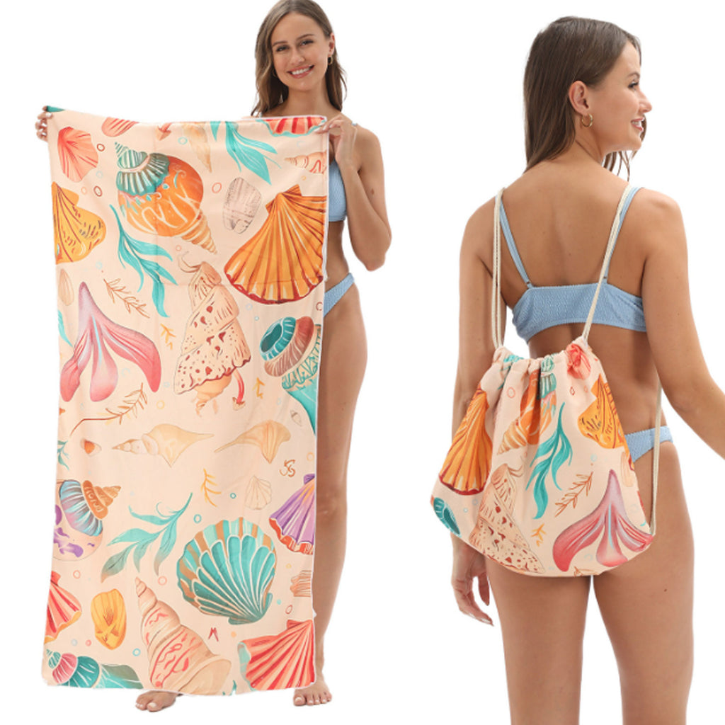 2-in-1 Foldable Beach Towel Backpack
