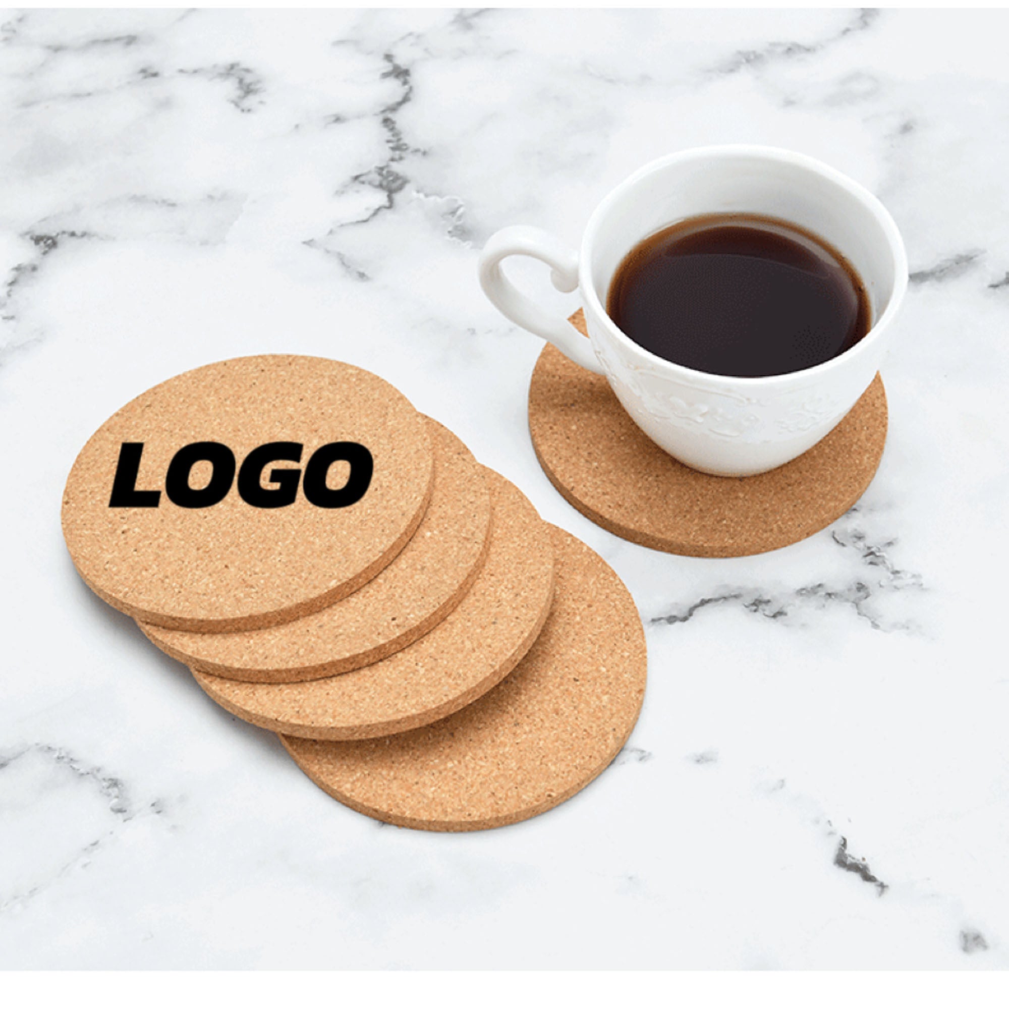 4" Practical Round Eco-friendly Cork Coaster