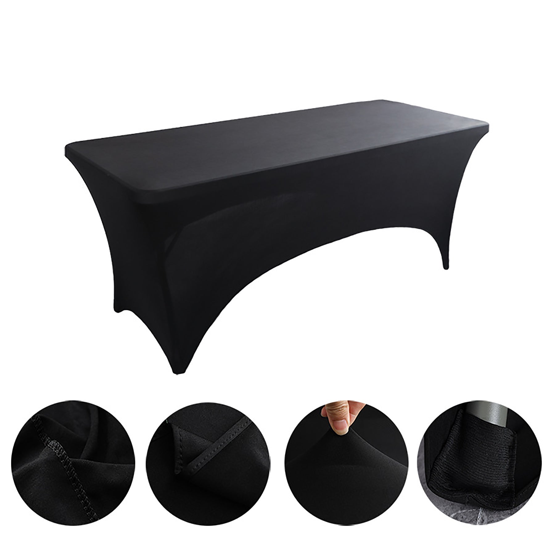 Custom Logo 6Ft Spandex Stretch Tablecloth Table Cover