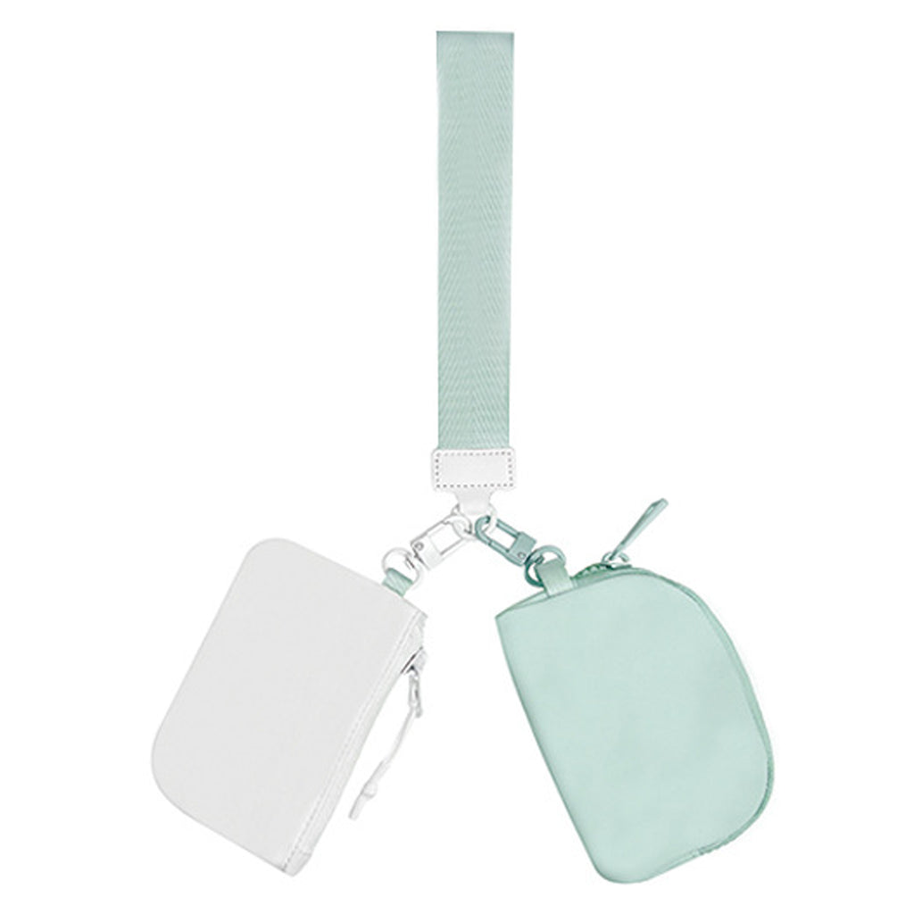 Mini Dual Pouch Wristlet Keychain Wallet
