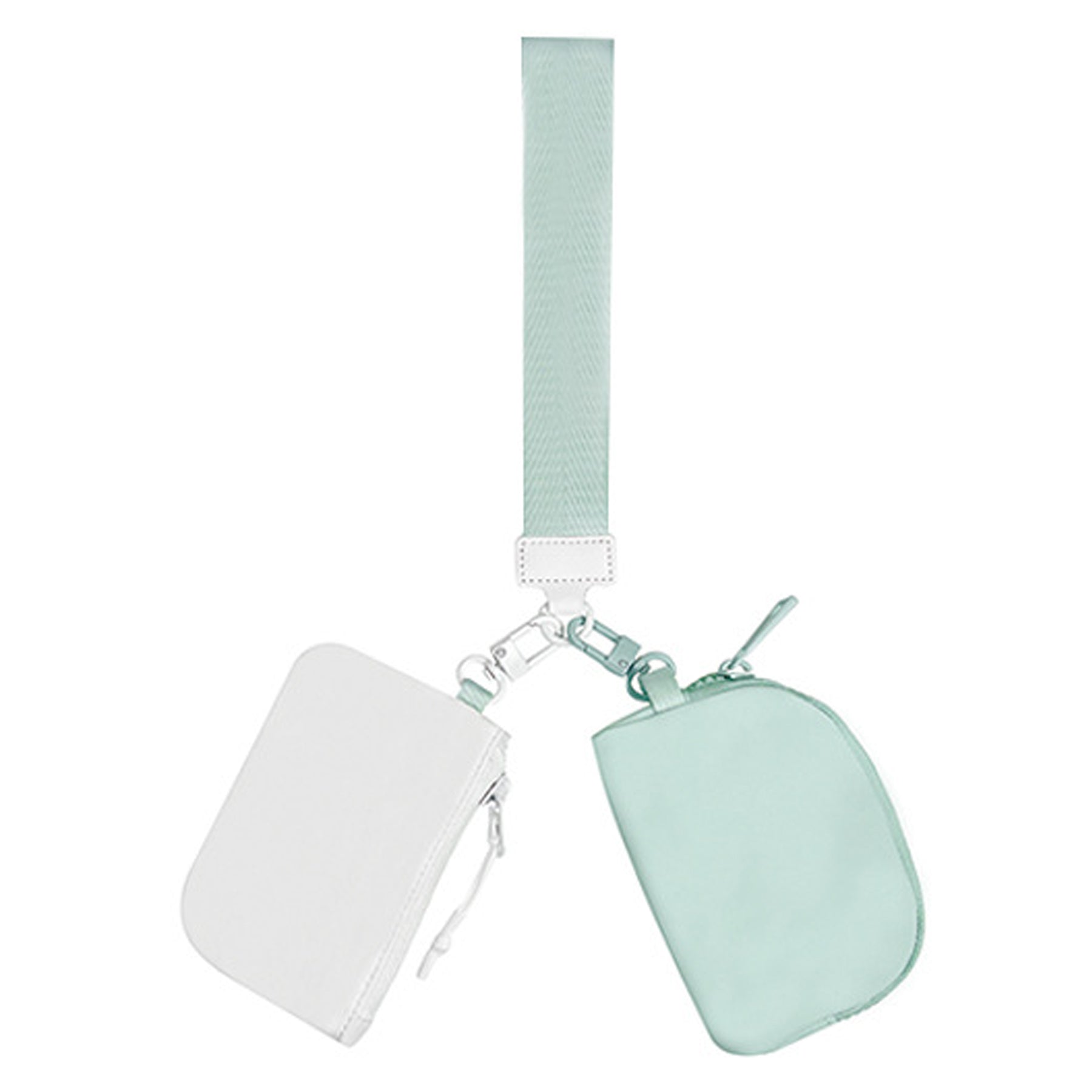 Mini Dual Pouch Wristlet Keychain Wallet