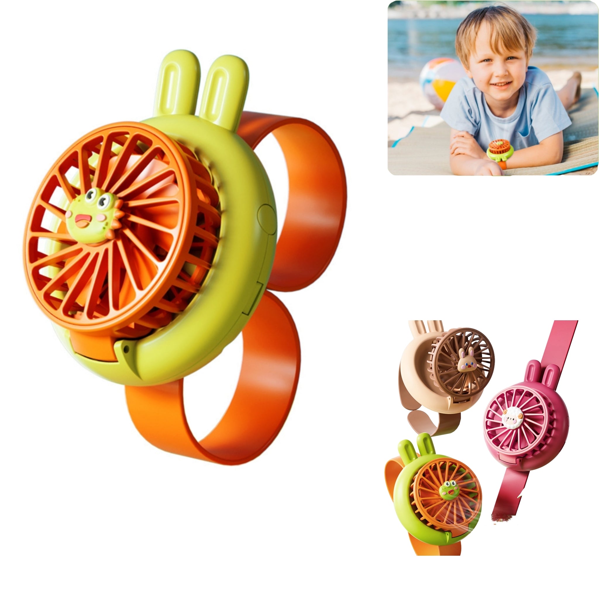 Mini Handheld Fan Kids Toy Watch USB Rechargeable