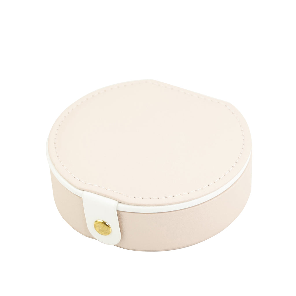 Pu Leather Small Round Jewelry Case