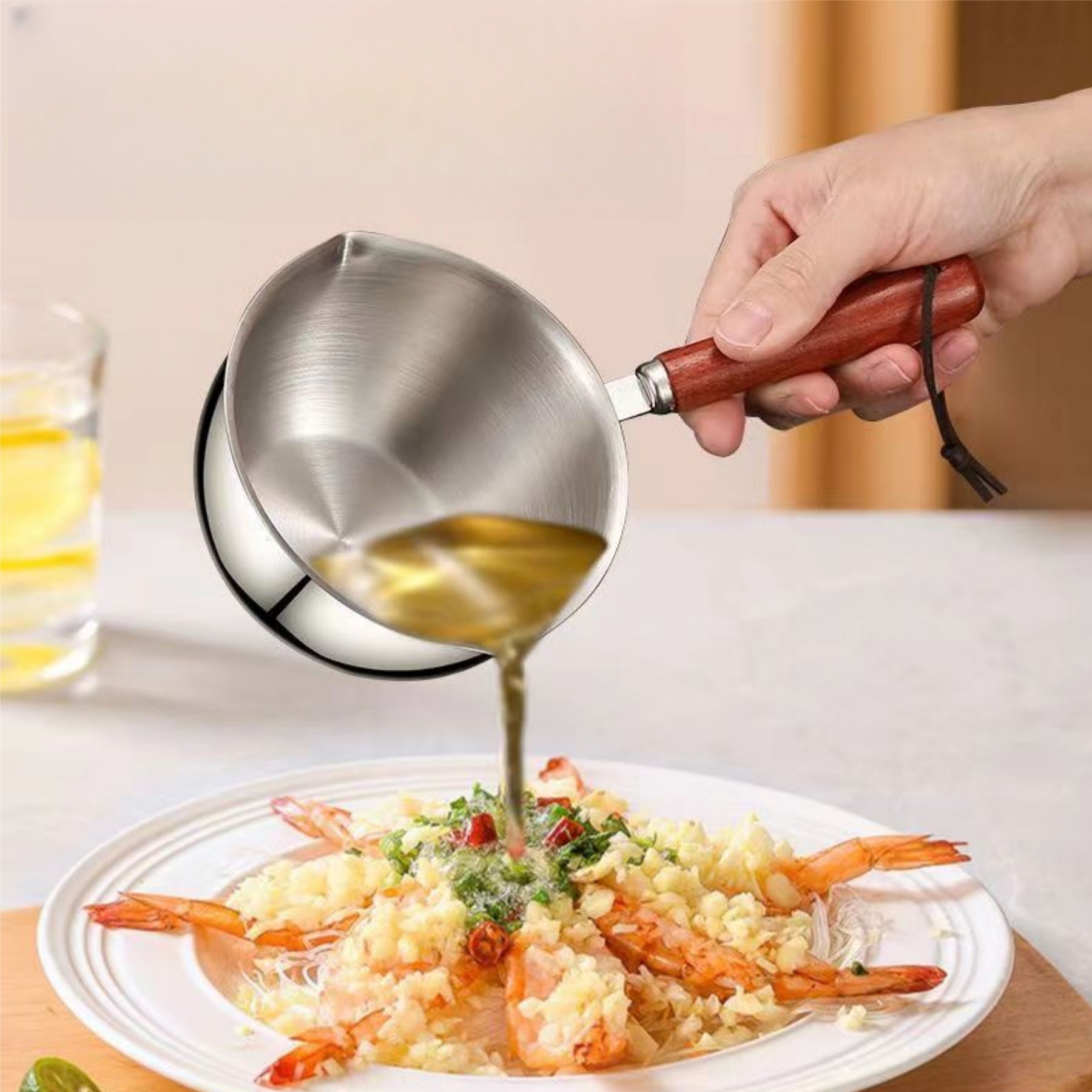Stainless Steel Multipurpose Mini Oil Splashing Pot