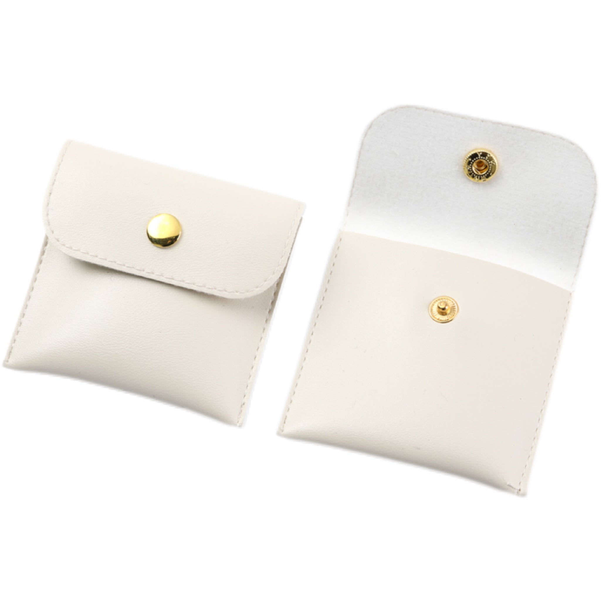 PU Leather Snap Button Jewelry Storage Pouch