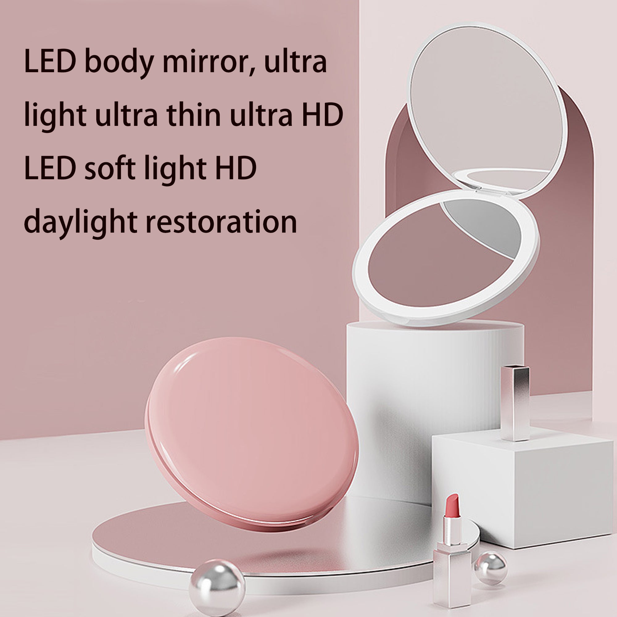 Handheld Led Compact Travel Makeup Mirror