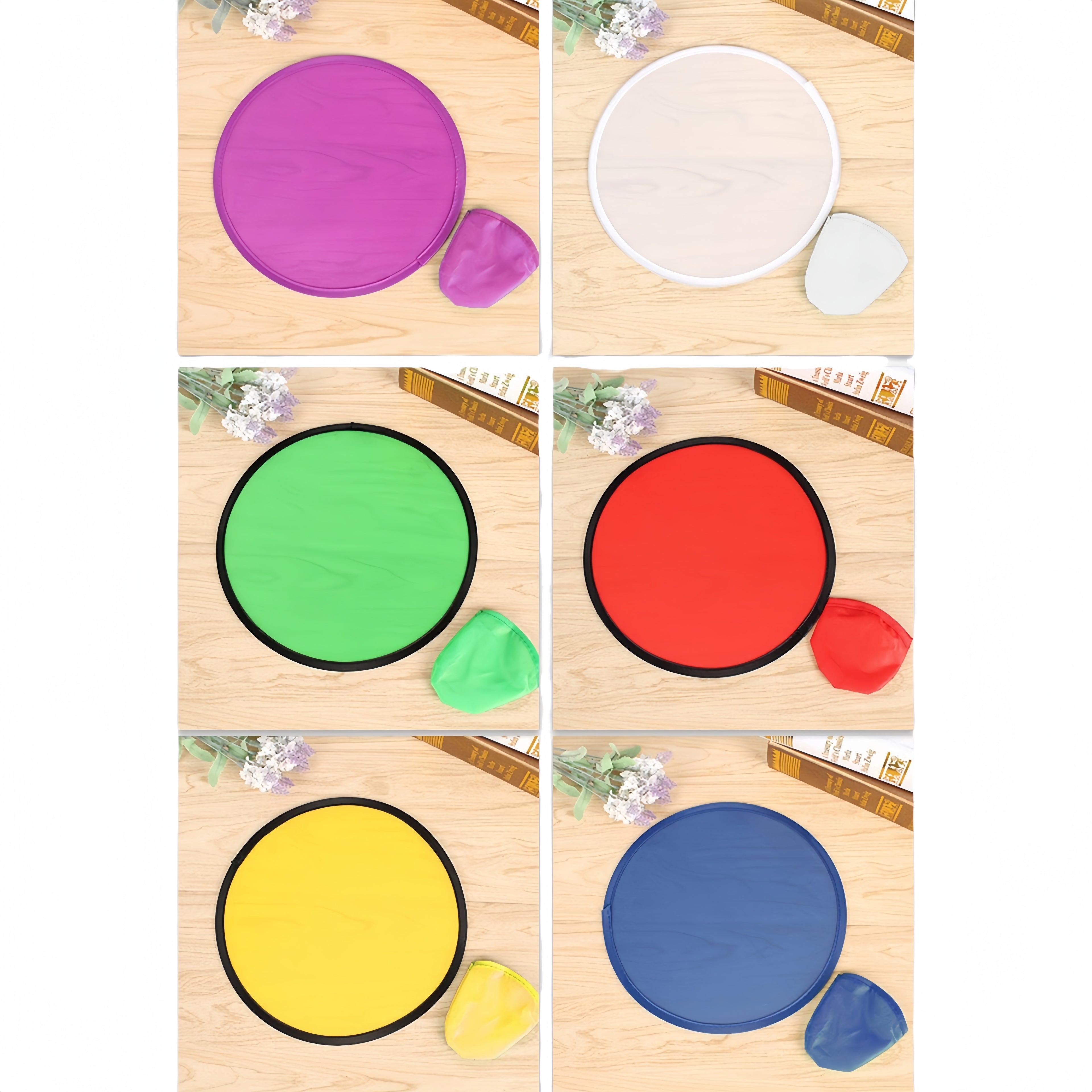 Colorful Silk Circular Folding Fan