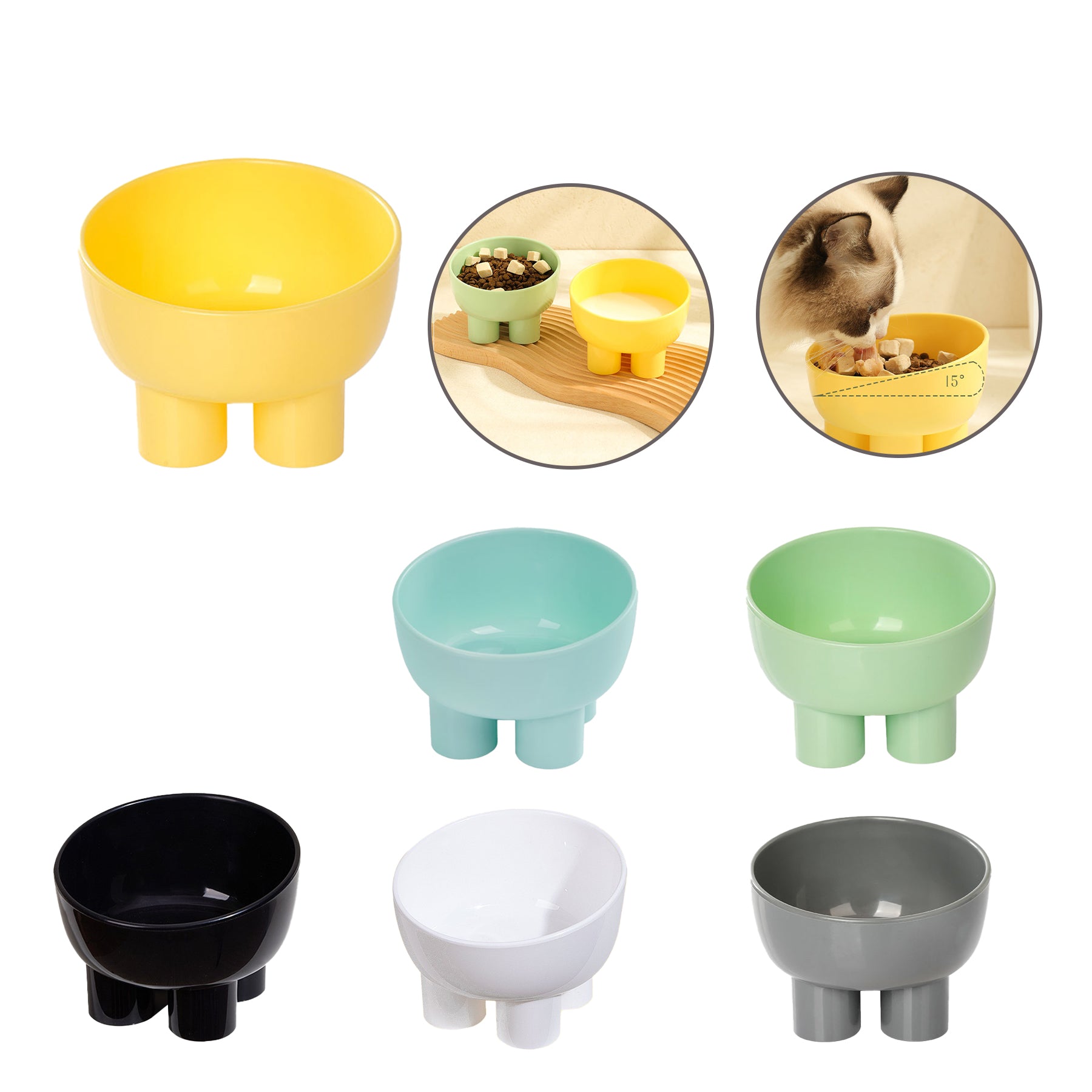 Elevated Cat Bowl With 15-Degree Tilt
