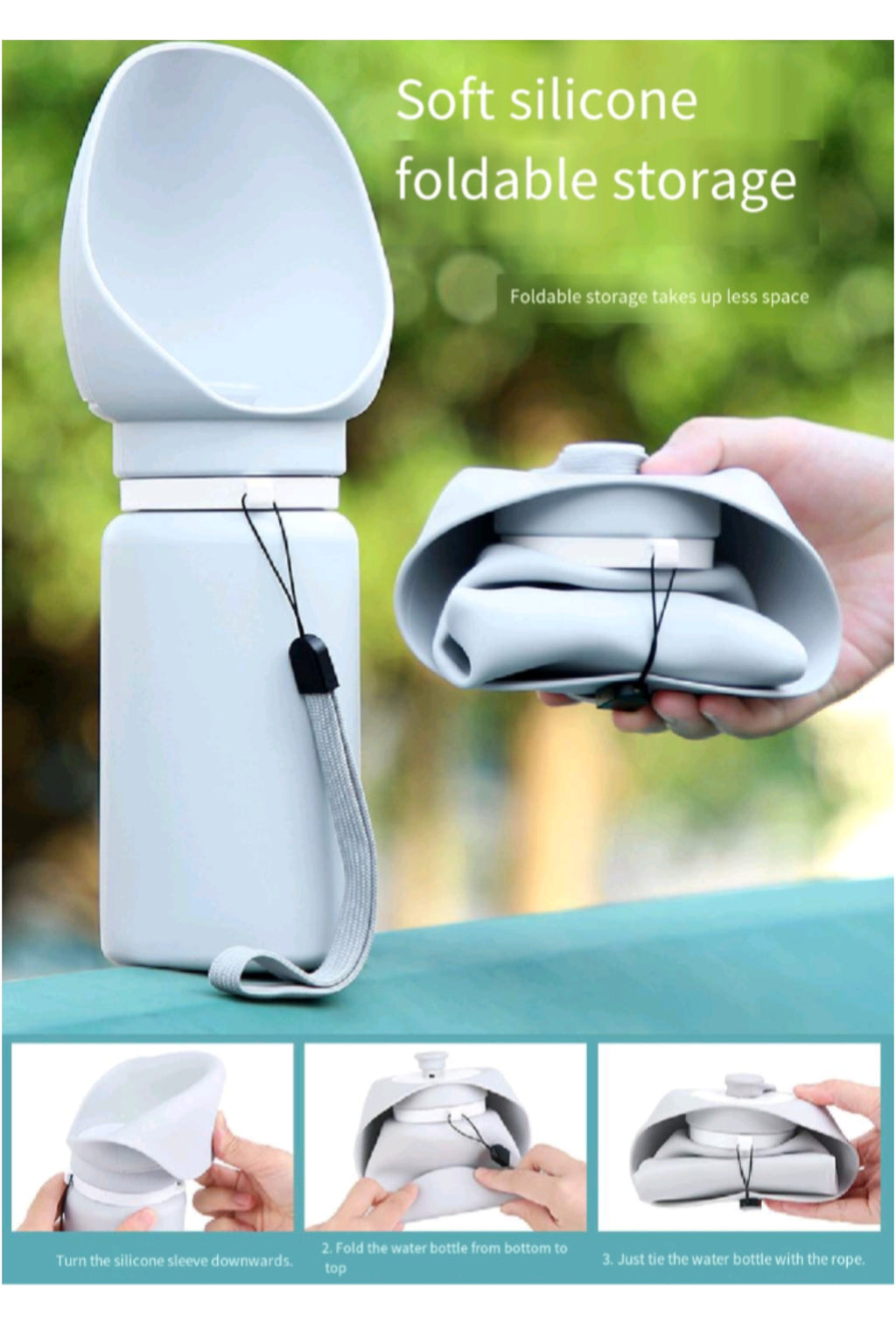 Portable Silicone Dog Water Bottle With Built - In Bowl For Daily Walks