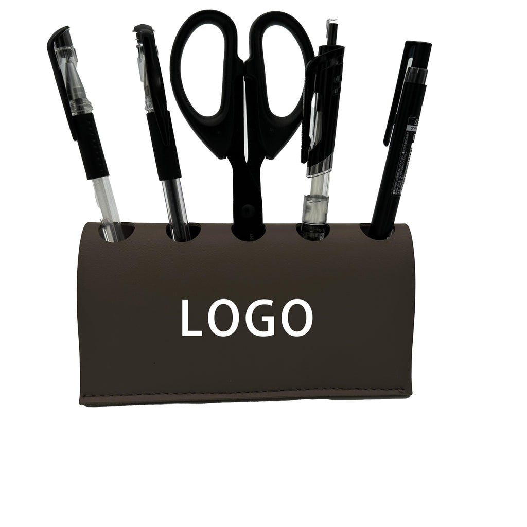 Leather Desk Pen Holder Stationery Storage