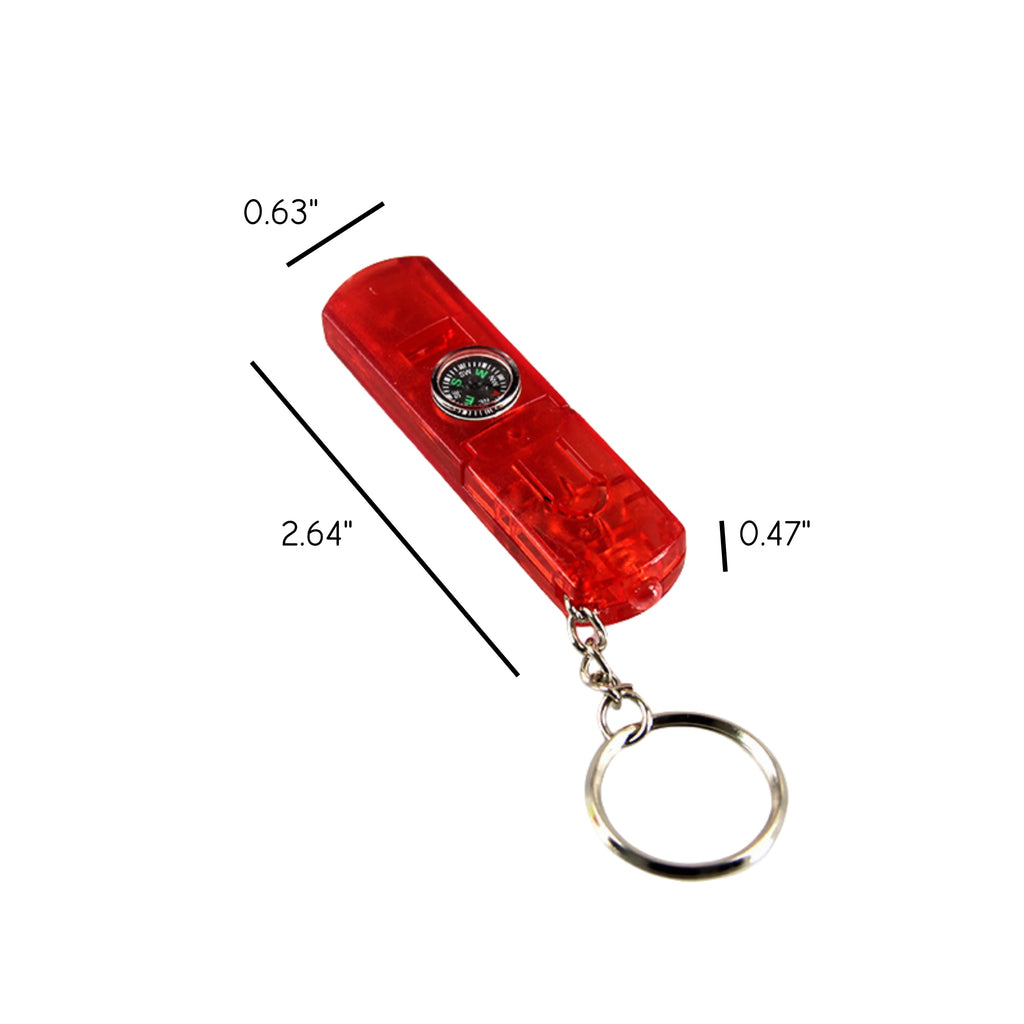 Compact Emergency Keychain with Whistle, Light & Compass