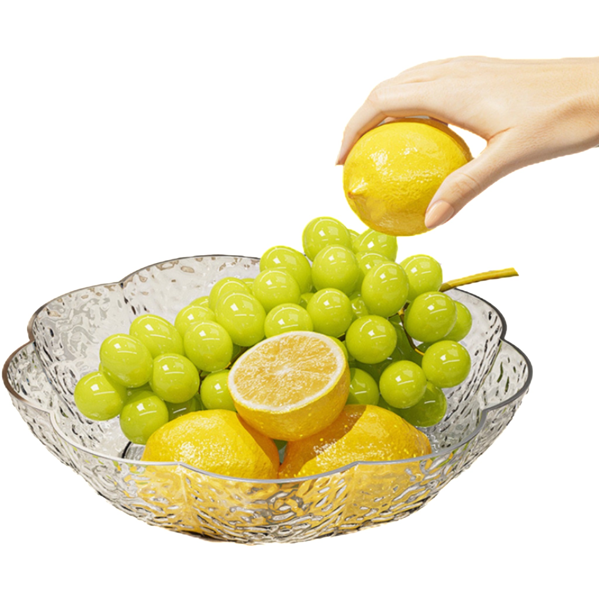 Large-Capacity Transparent Flower-Shaped Fruit Plate