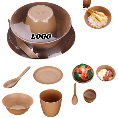 Disposable Rice Husk Tableware Set