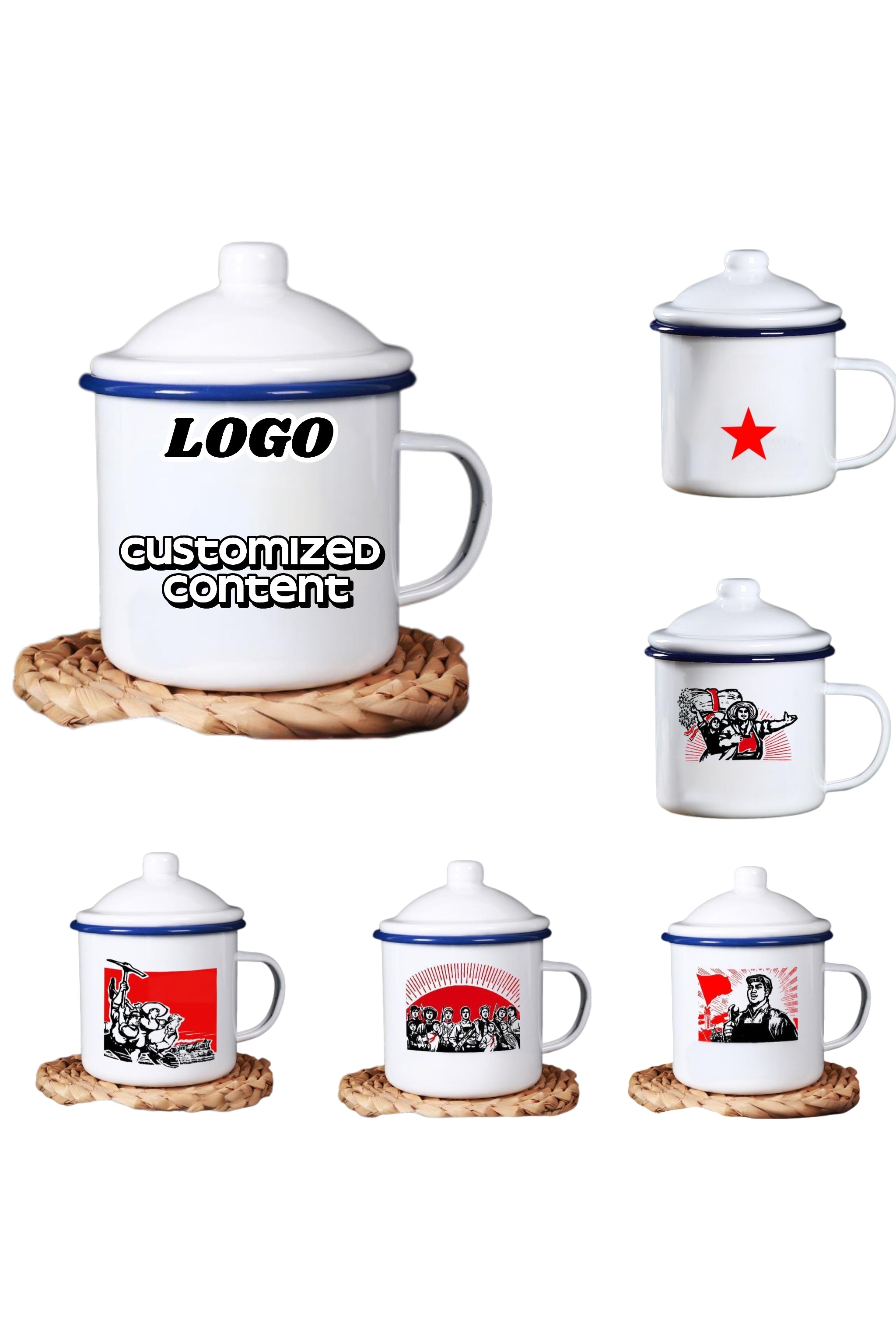 Retro Enamel Mug With Lid