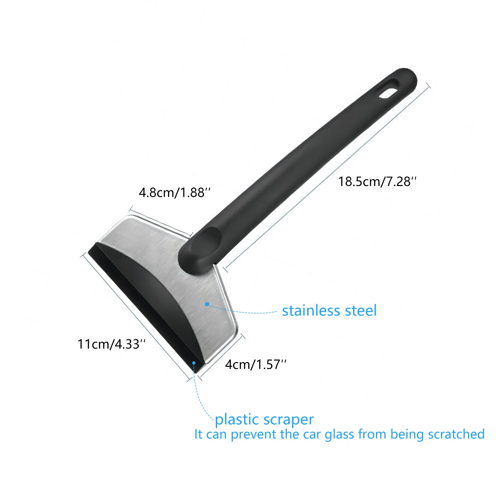 Portable Ice Scraper and Snow Shovel Tool for Cars Trucks