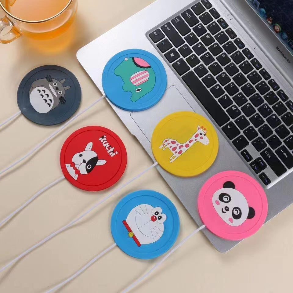 Hot Wholesale Cute Cartoon USB Heating Mat Mug Coffee Warmer Keep Temperature Silicone Pad Safely