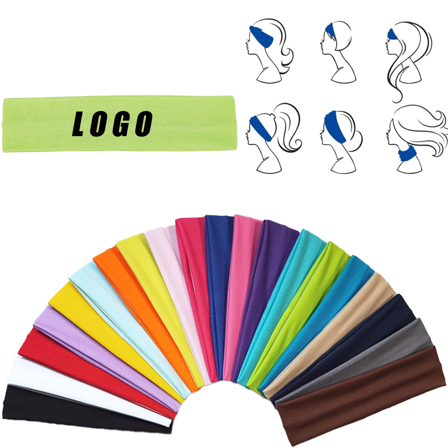 Solid Colour High Stretch Headband Yoga Exercise Hair Band