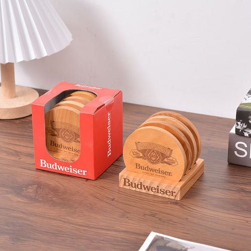 4 Pieces Wooden Round Coaster