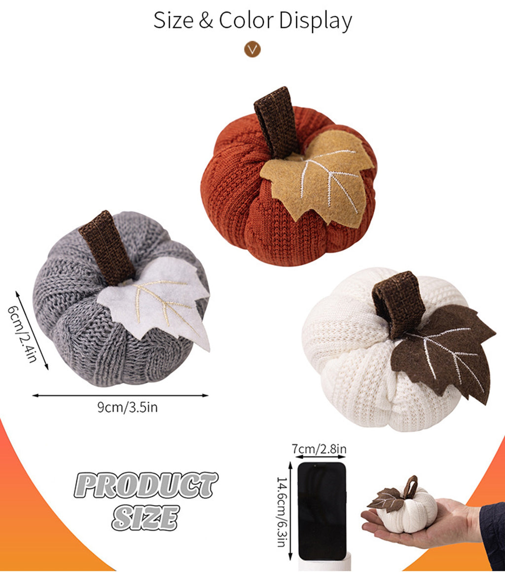 Pumpkin Knit Pendant Thanksgiving Ornament