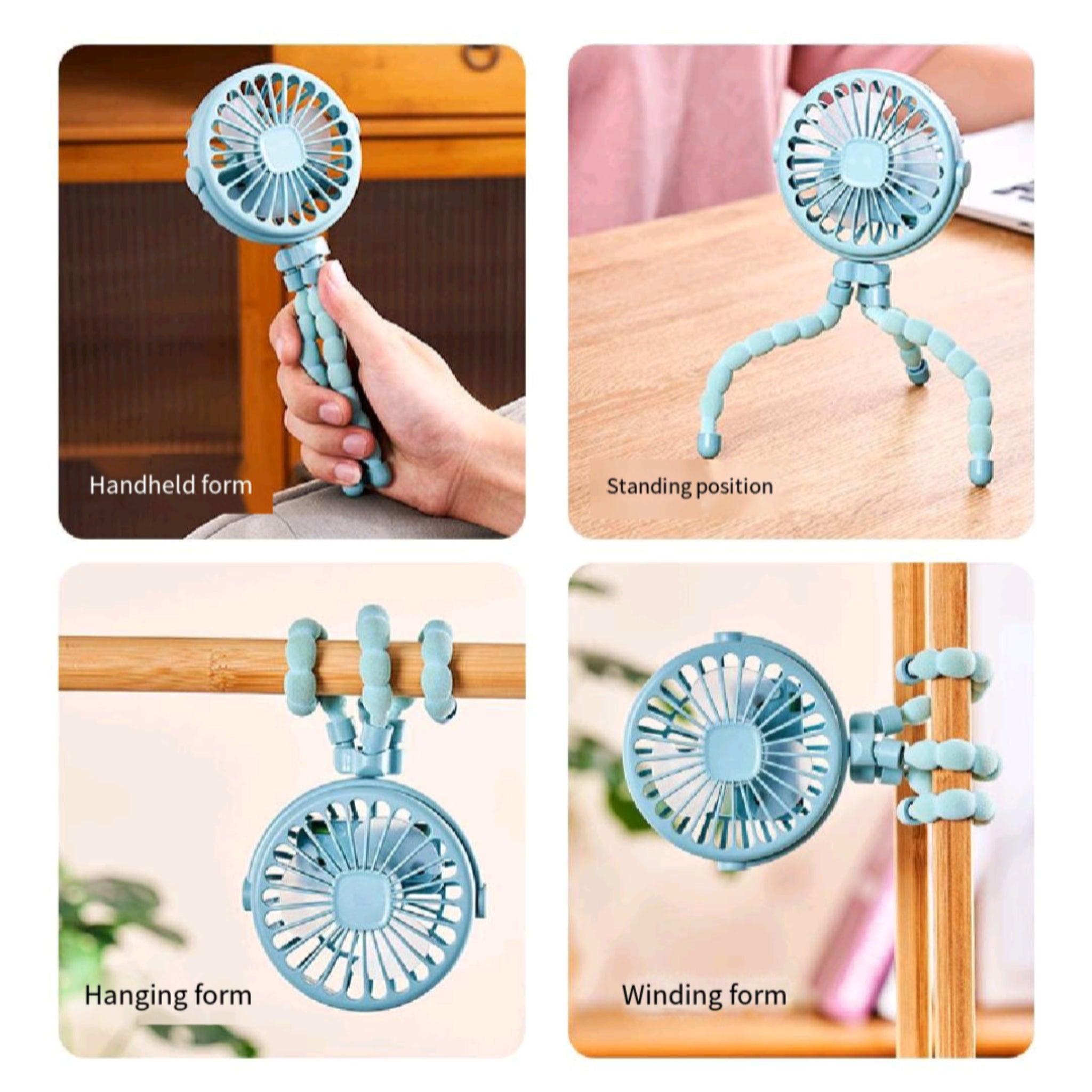 USB Charged Lithium Battery Octopus Mini Fan