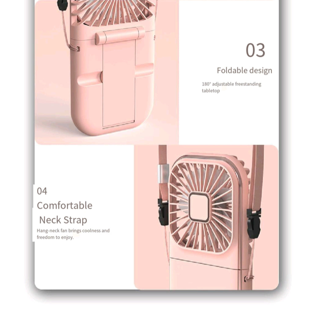 Neck Hanging Foldable Power Bank Fan