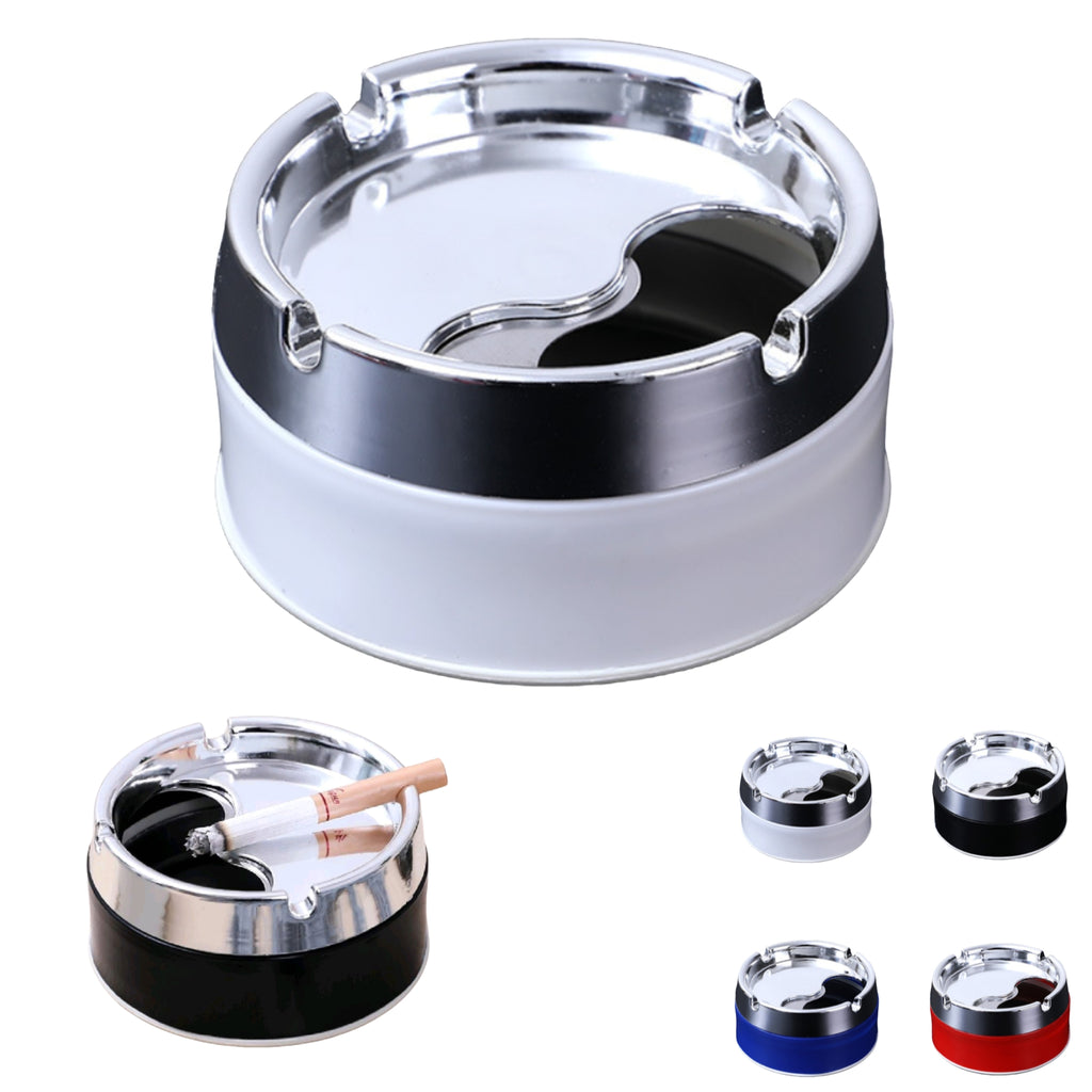 Stainless Ashtray Sealed Windproof Rotating HeavyDuty Indoor