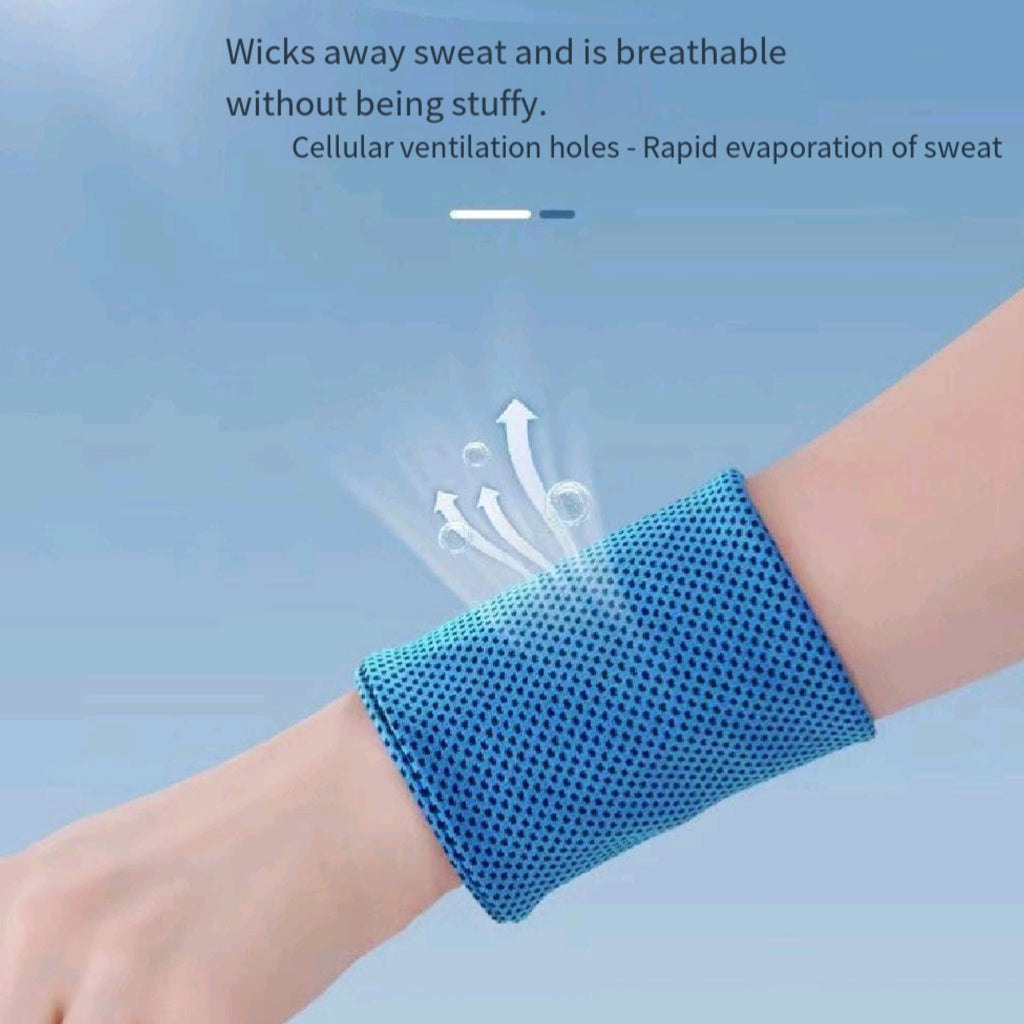 Cooling Wristband for Gym Running Sweat Wicking Support
