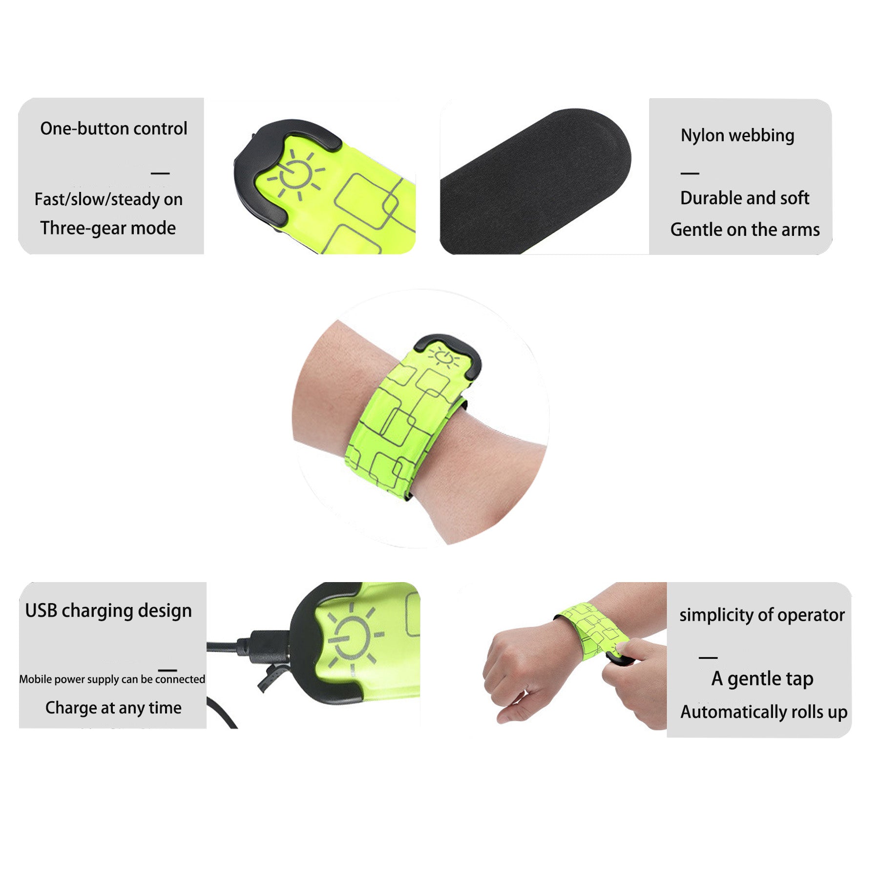 Nylon Light-Up Bracelet with USB