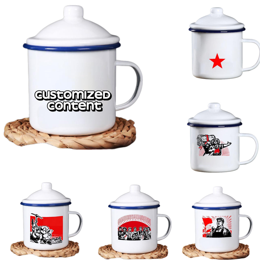 Retro Enamel Mug With Lid