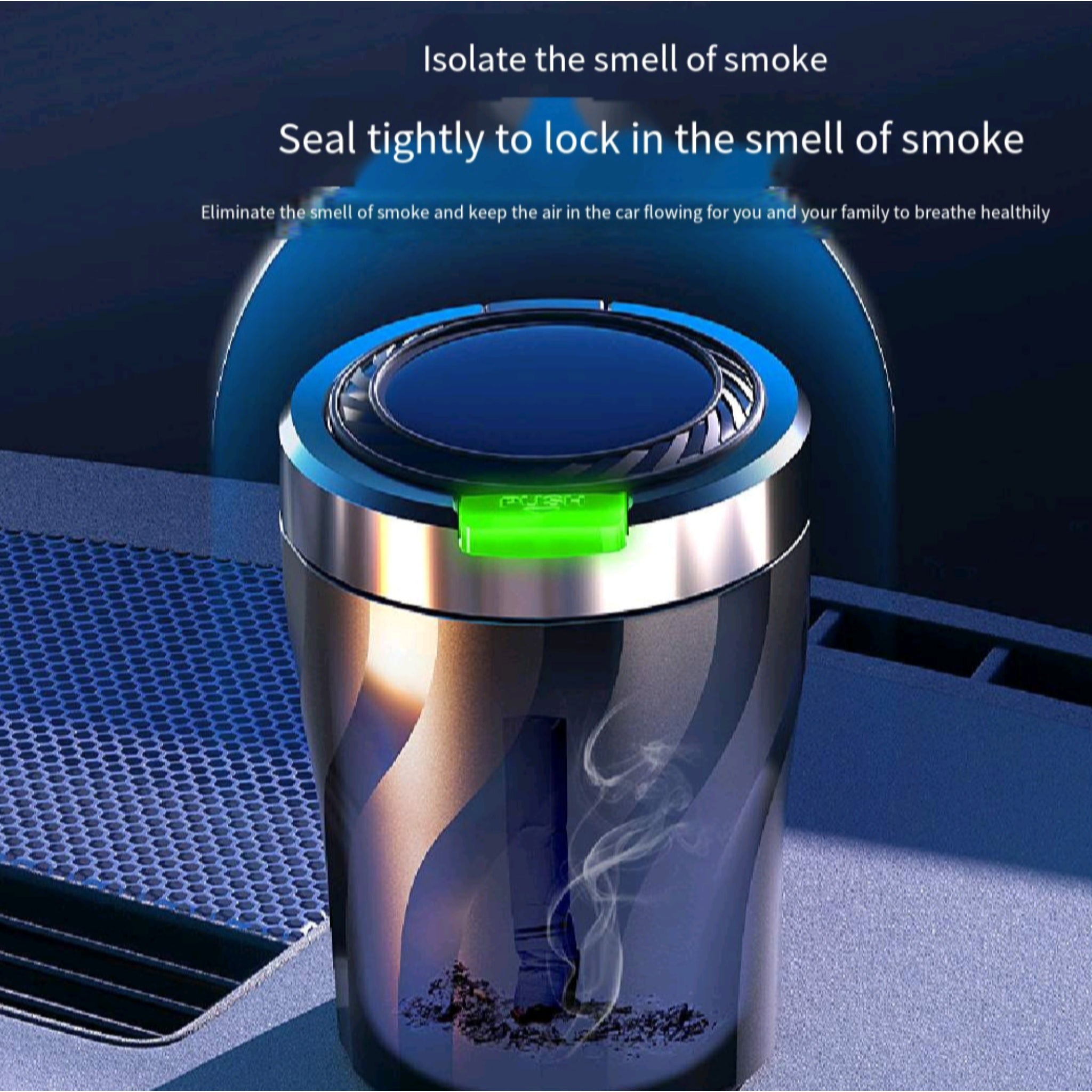 One Click Opening Luminous Car Mounted Ashtray