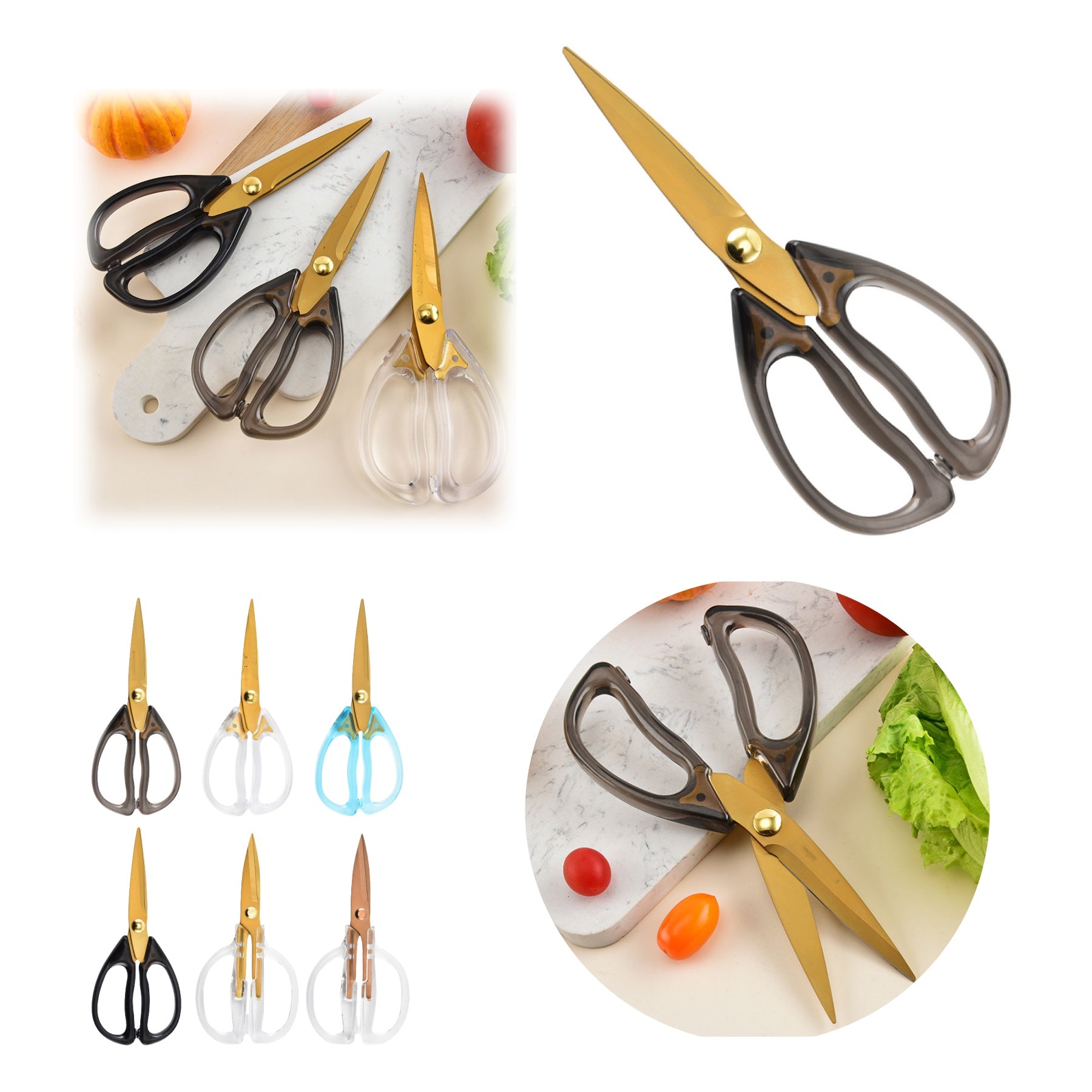 Stainless Steel Kitchen Scissors With Acrylic Handle