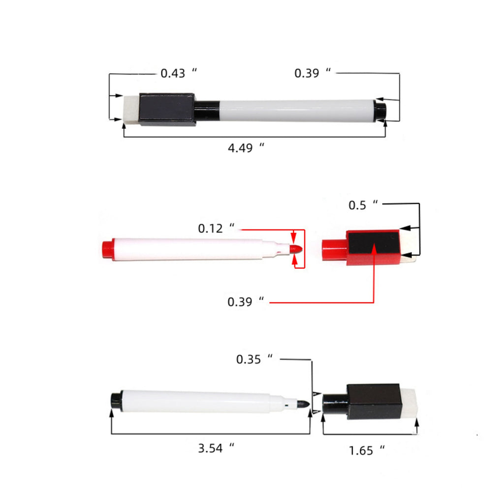 Magnetic Dry Wipe Markers Pens With Eraser Cap