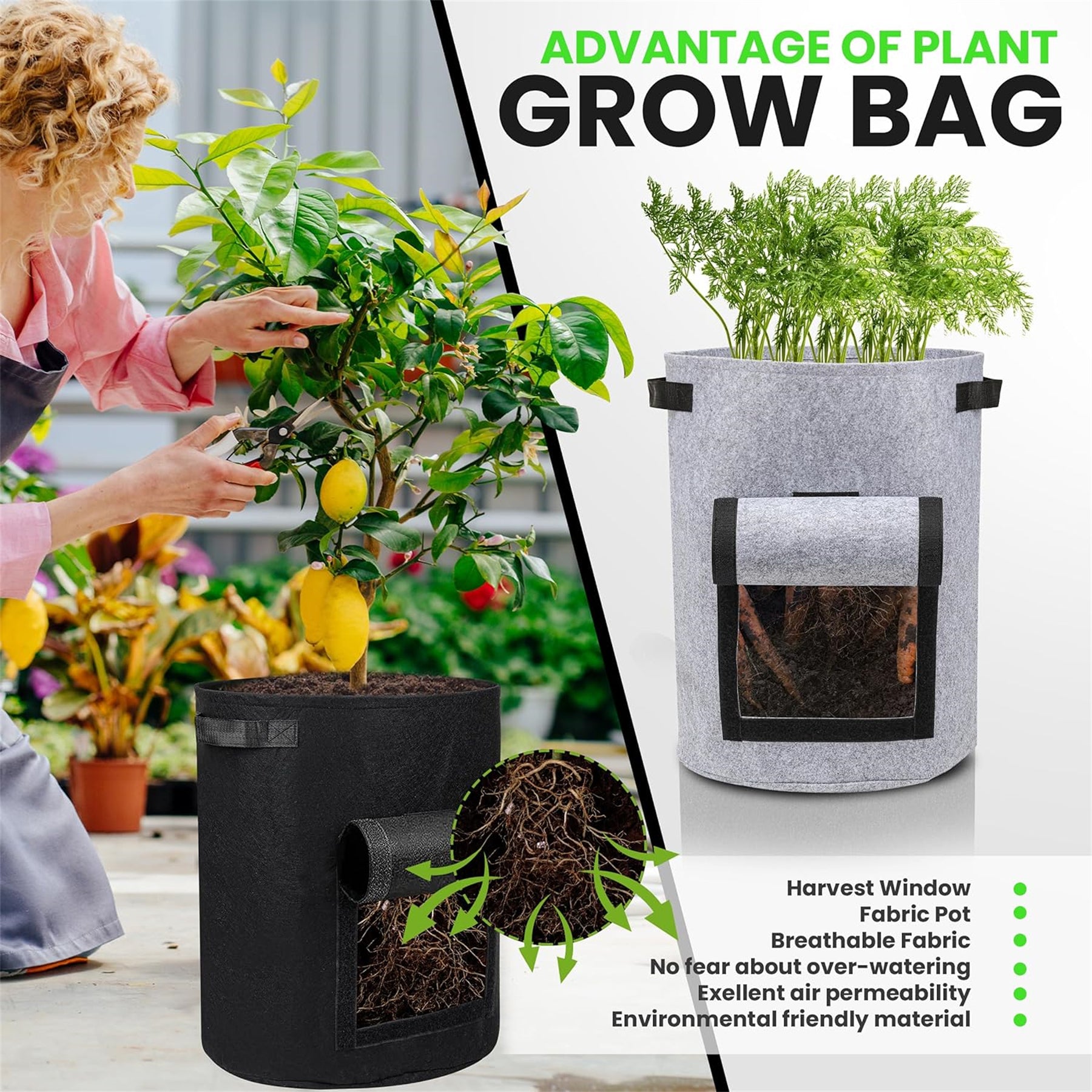 7 Gallon Potato Grow Bag With Harvest Window