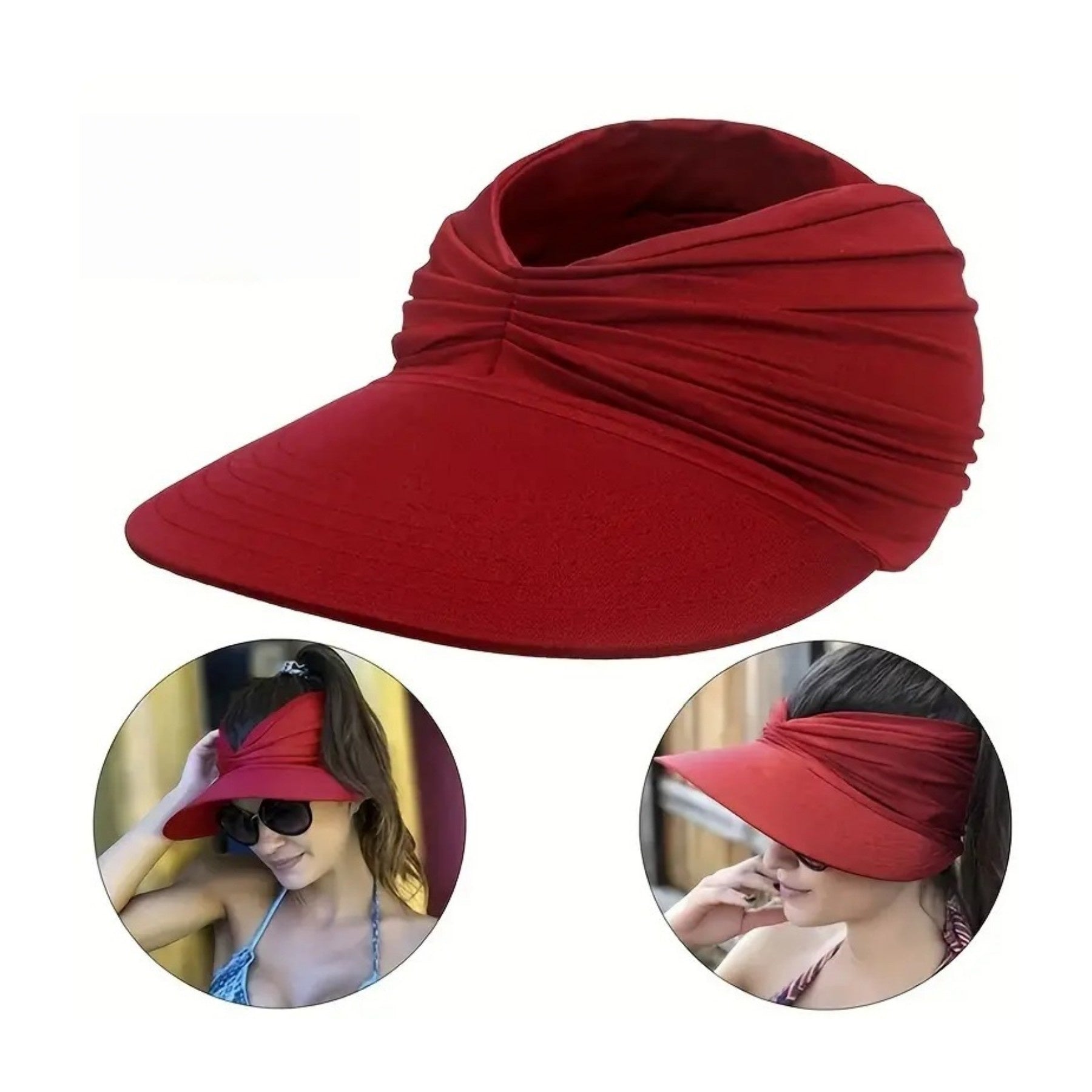 Women'S Ponytail-Friendly Open-Top Sun Hats