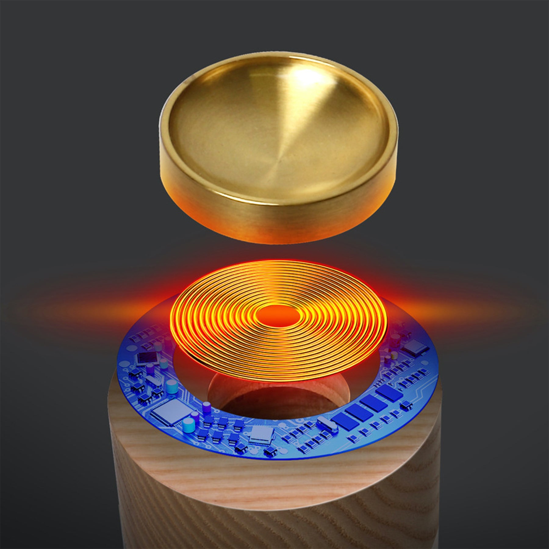 Wood Brass Heated Aromatherapy Led Light Lamp