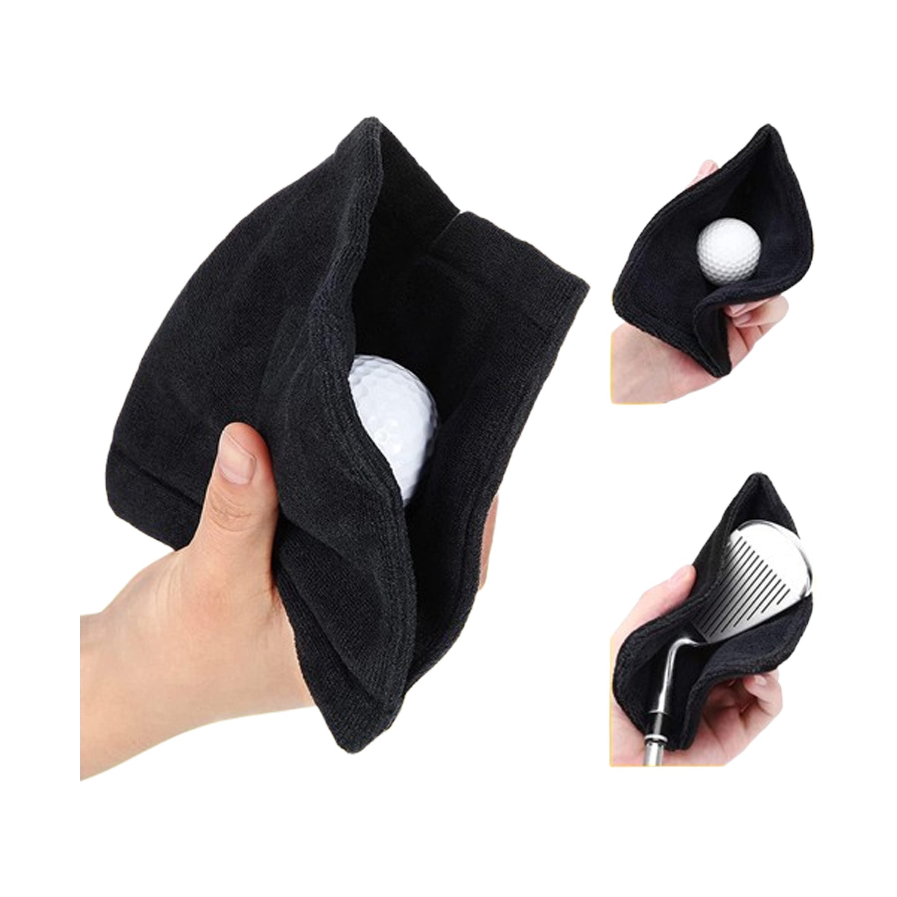 Golf Ball Cleaning Towel With Retractable Carabiner