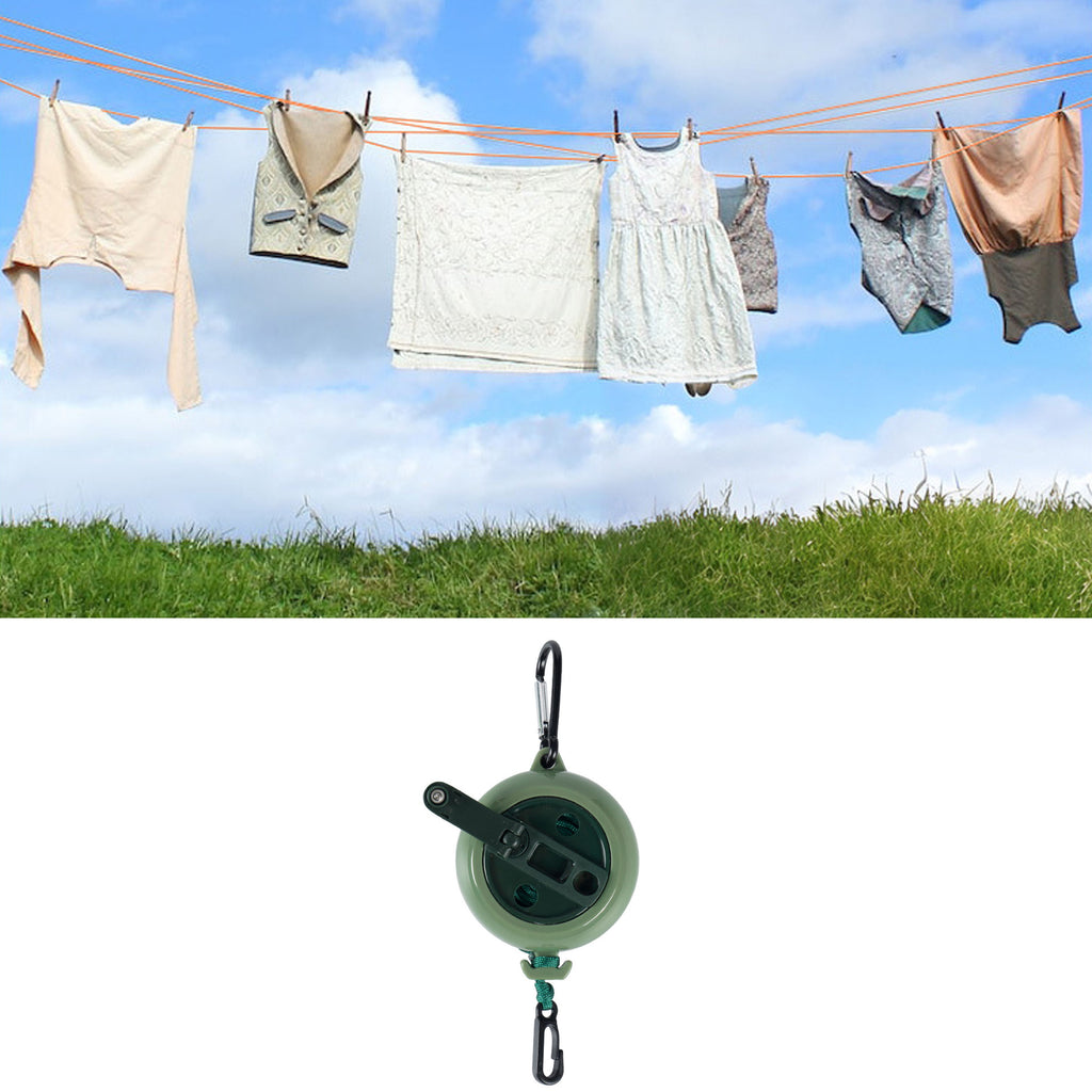Portable Mini Hand Crank No-Punch Clothesline