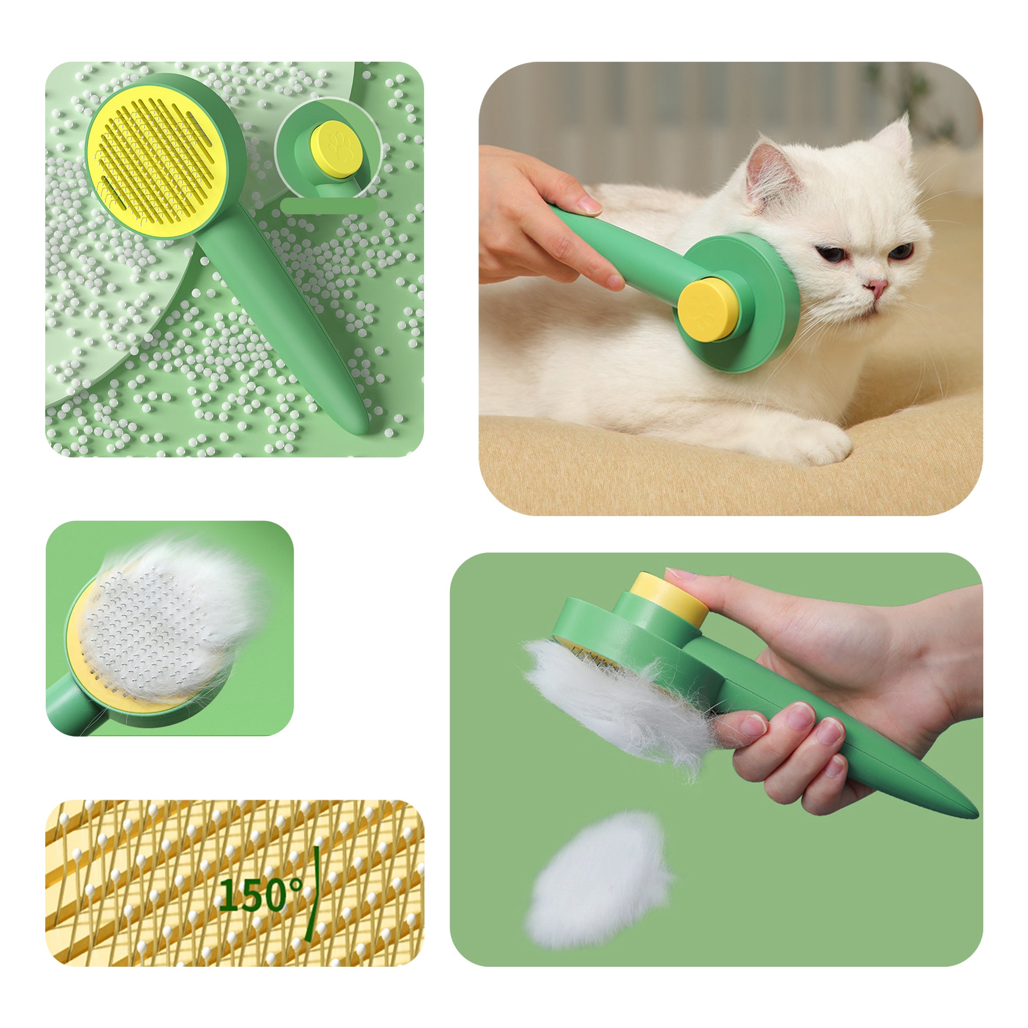 Pet Grooming Brush Self Cleaning