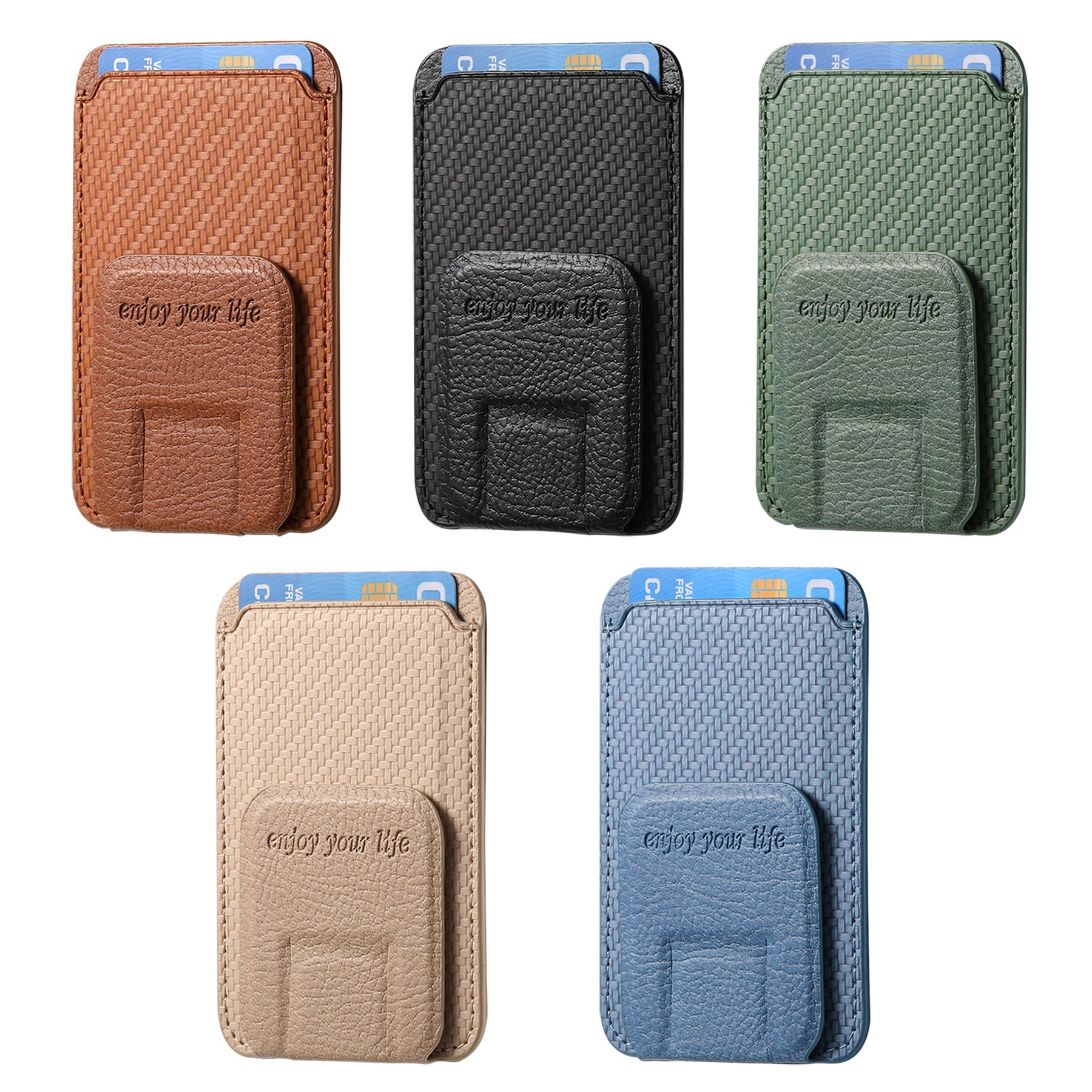 Multi-Functional Carbon Fiber Phone Holder Card Case