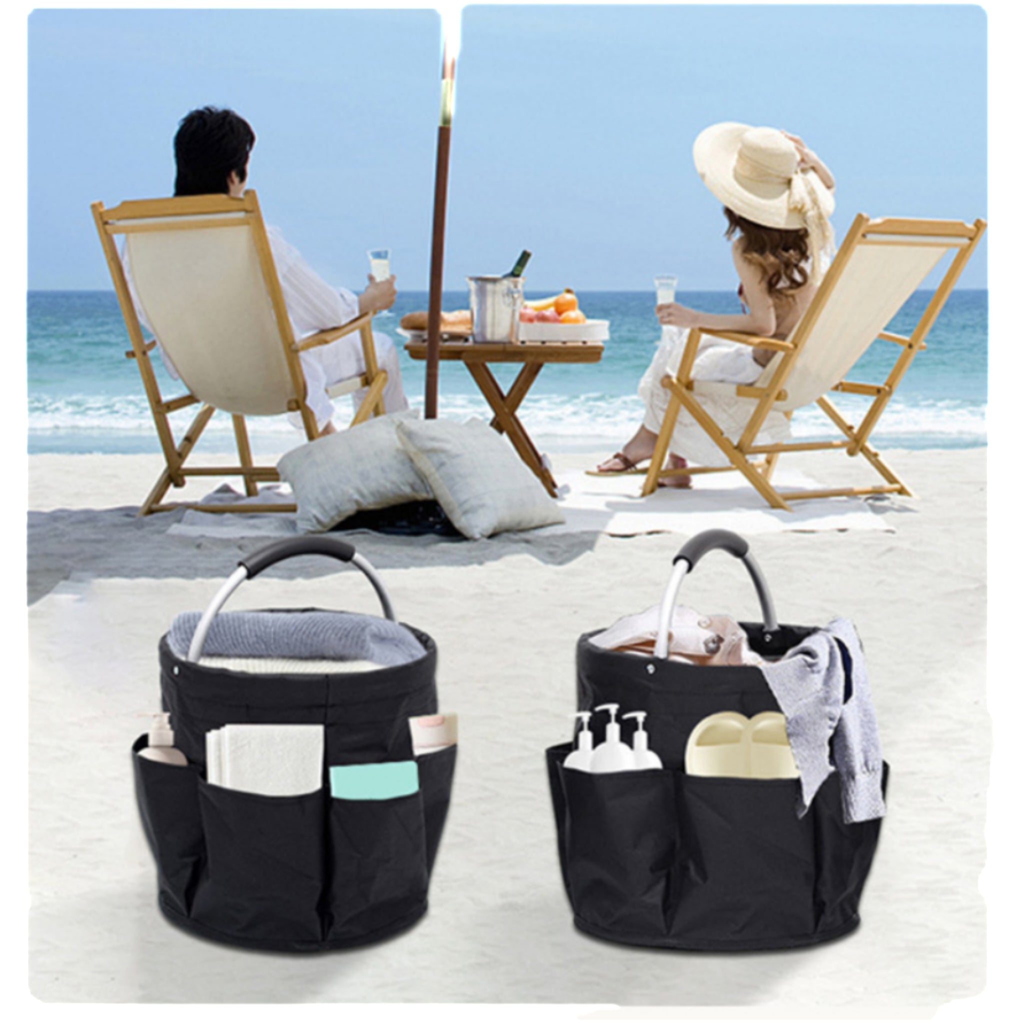 Portable Folding Beach Basket
