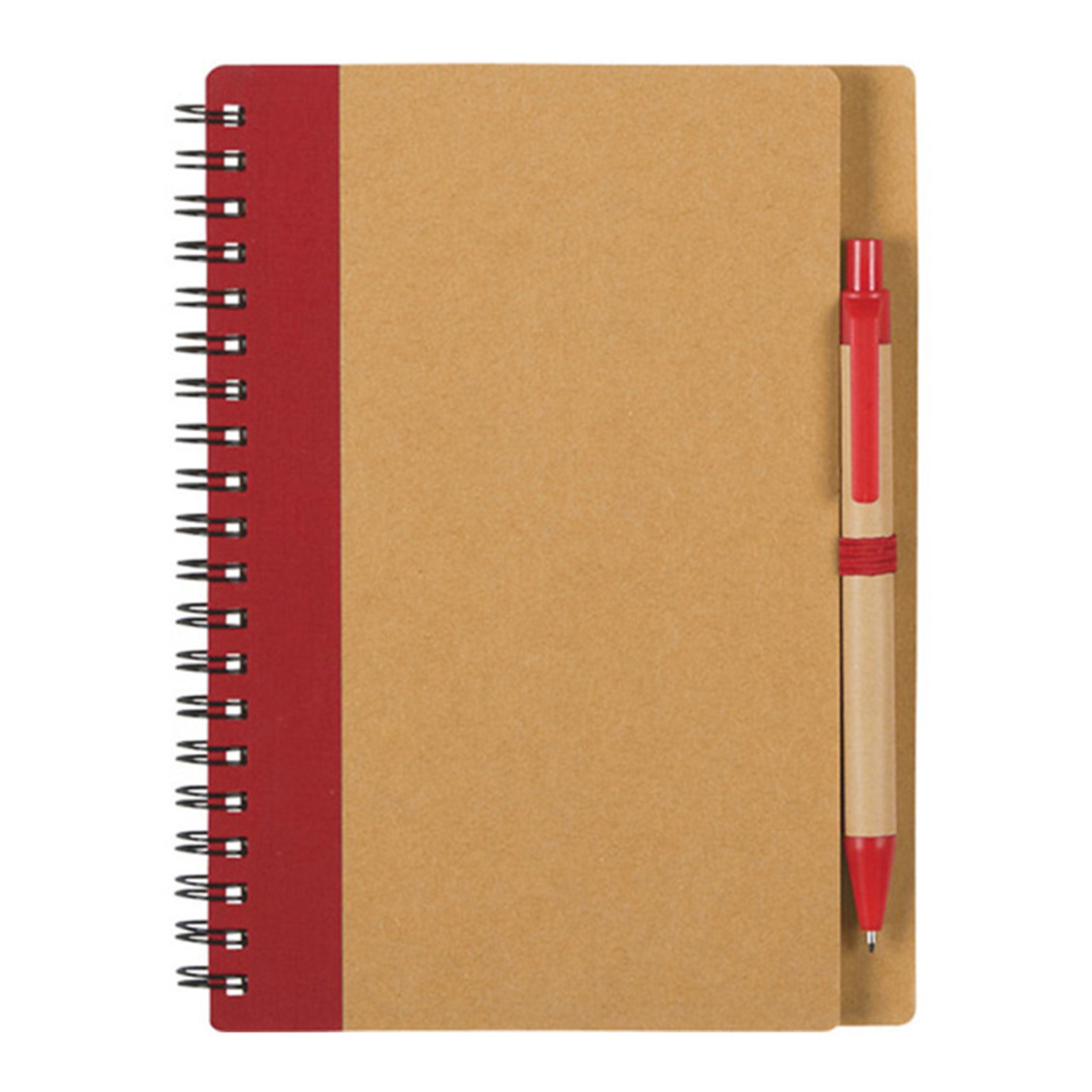 Eco-Friendly Spiral Notebook With Pen – Recycled Kraft Cover