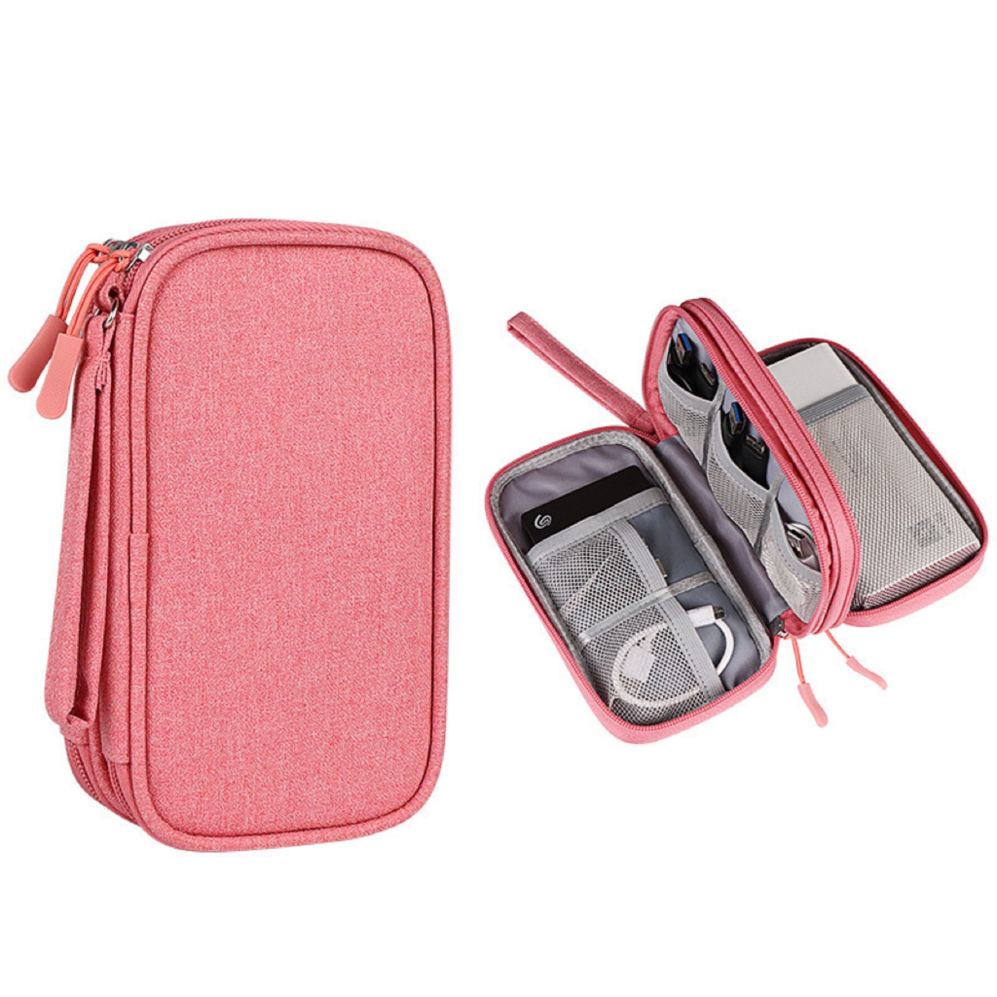 Double-Layer Data Cable Storage Bag