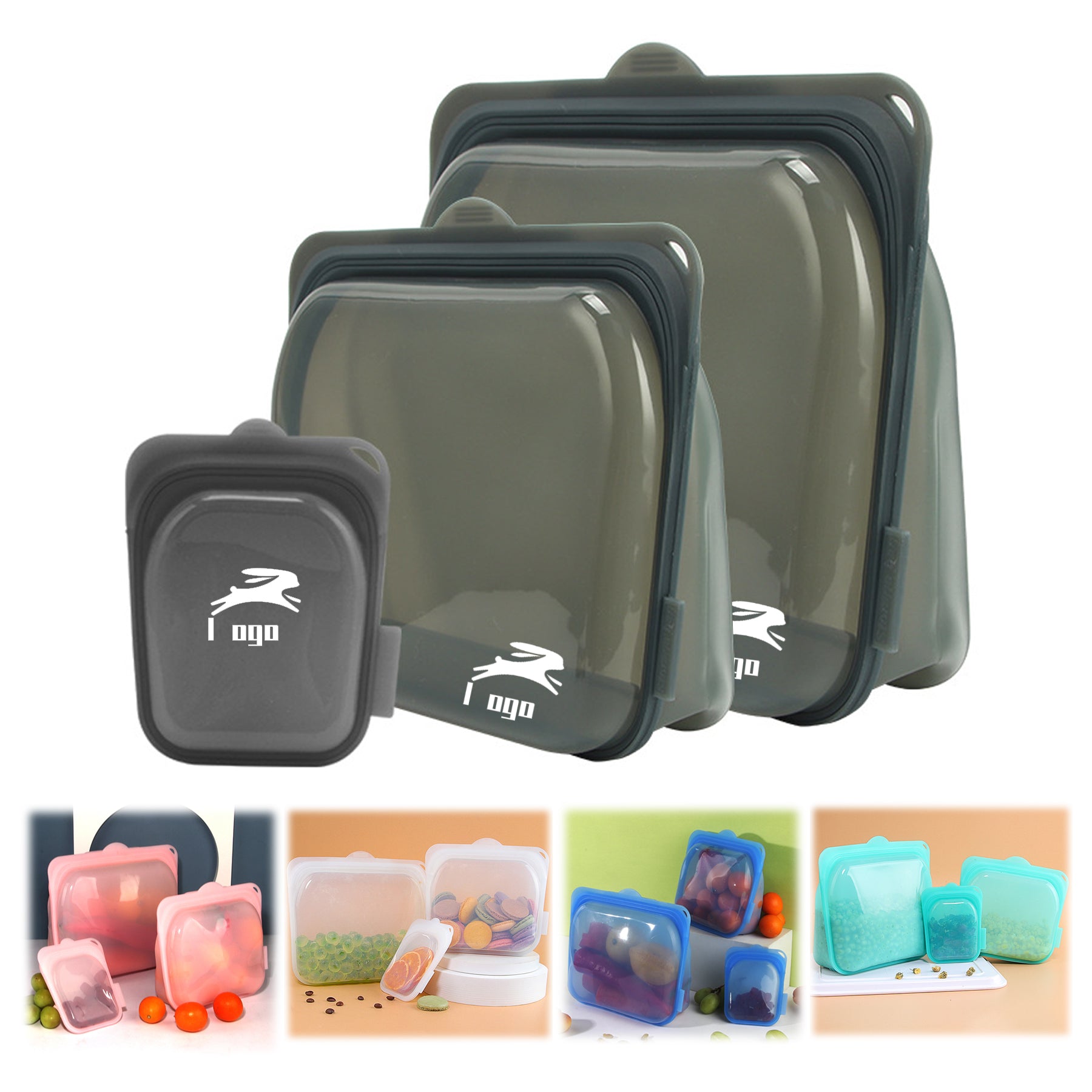Reusable Silicone Storage Bag Set Of 3