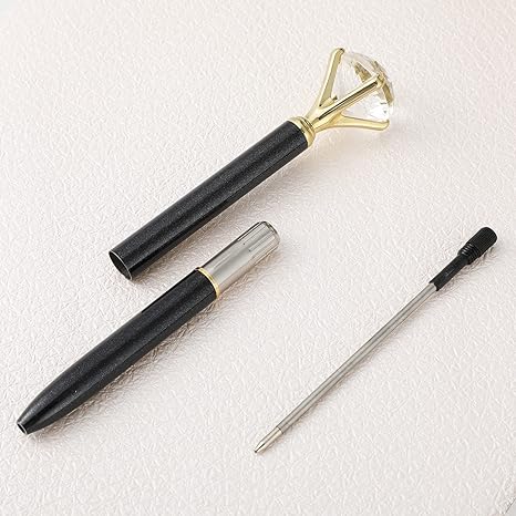 Fun Fancy Crystal Diamond Pen For Women Bling Metal Pens