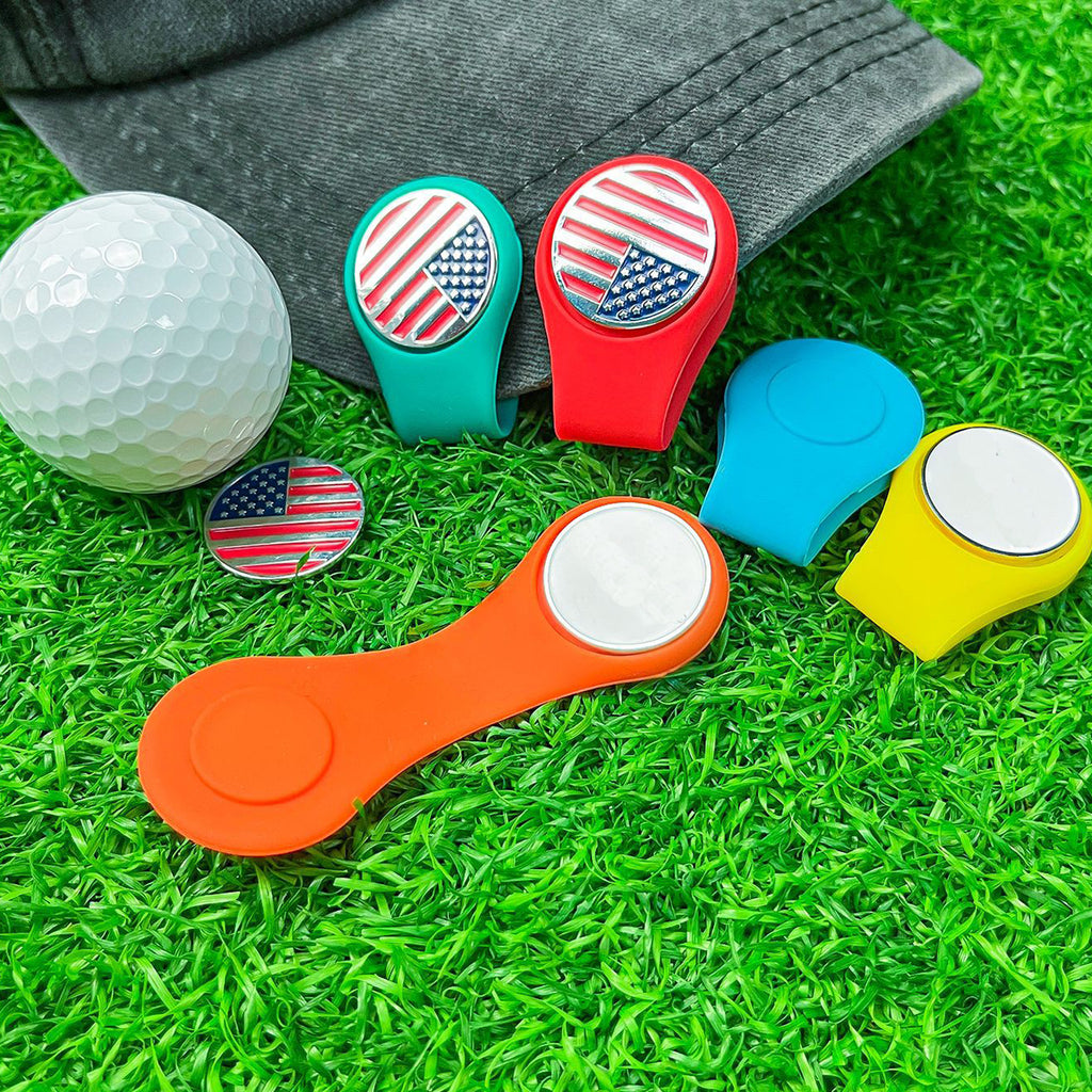 Golf Metal Ball Logo Magnetic Silicone Cap Clip