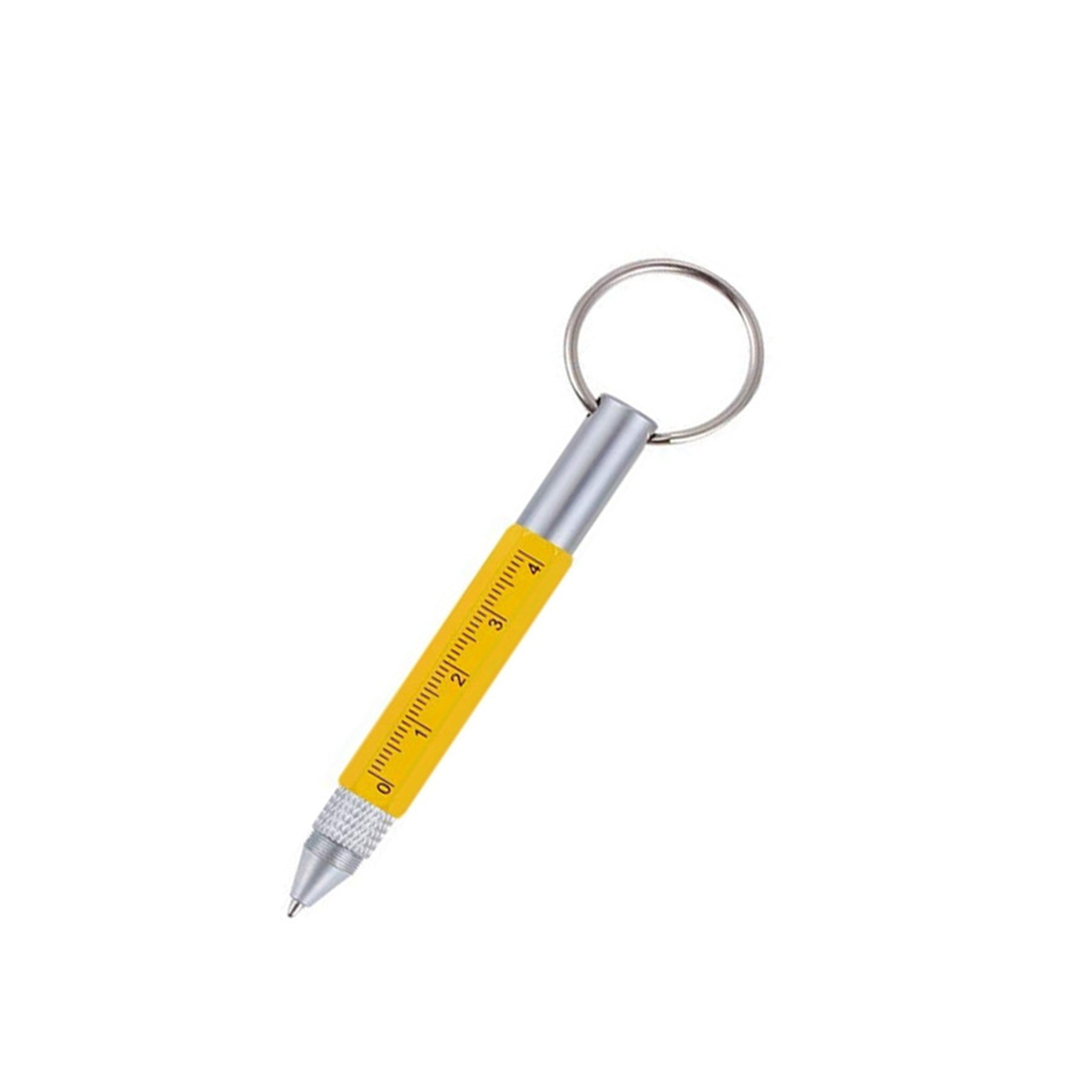 Multi - Functional Six - In - One Keychain Short Scale Metal Ballpoint Pen