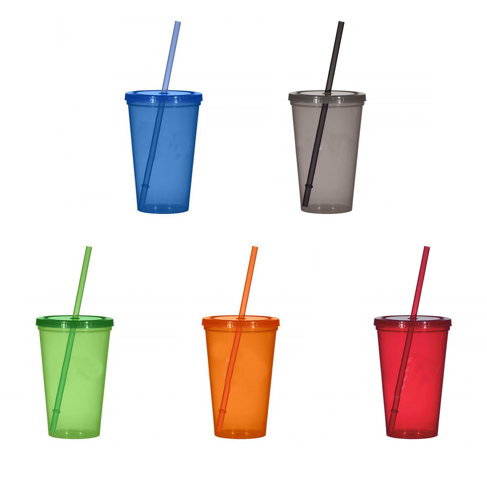 Plastic Water Cup With Lid And Straw
